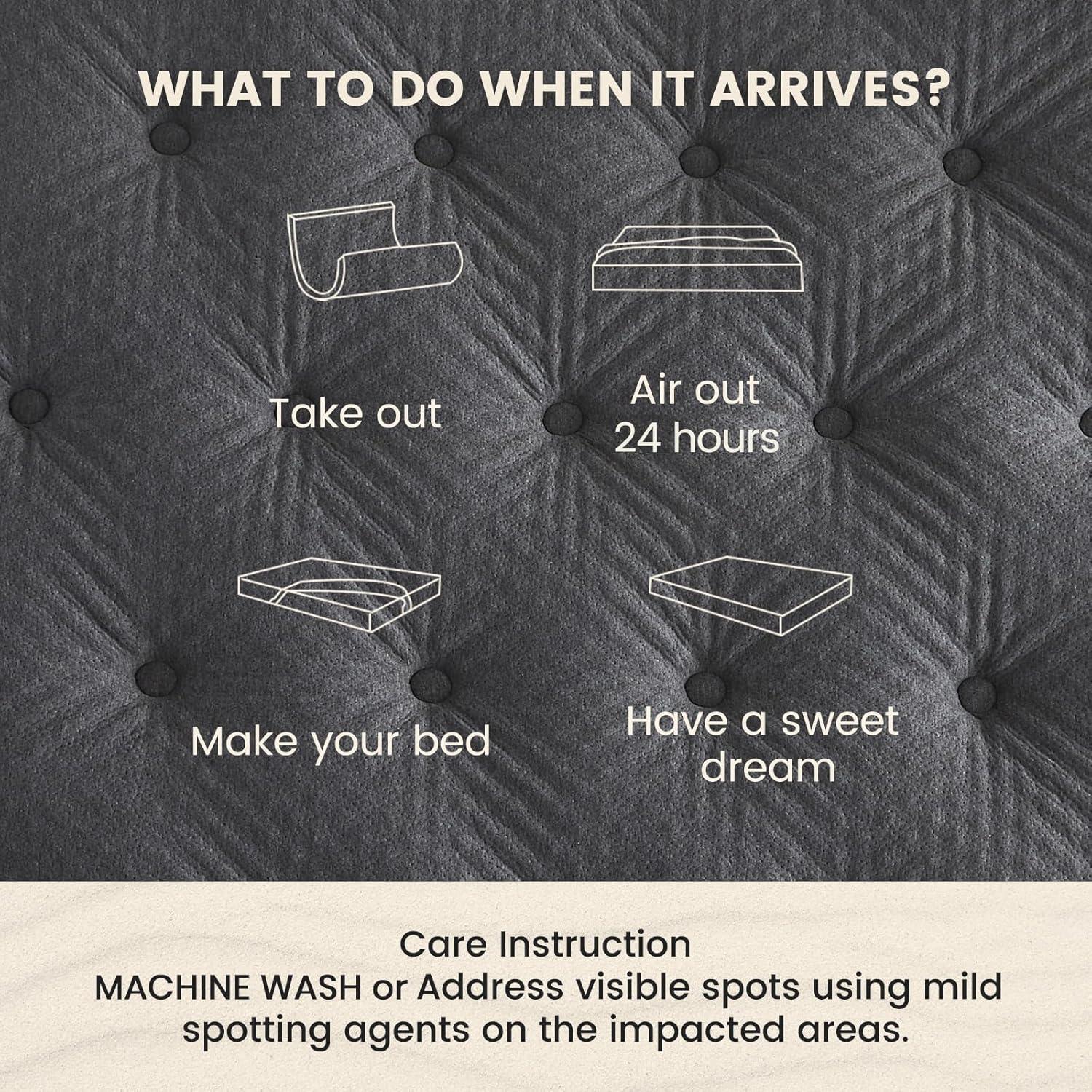 Cubierta de Colchón Twin QUIETSEA Espuma de Memoria Impermeable