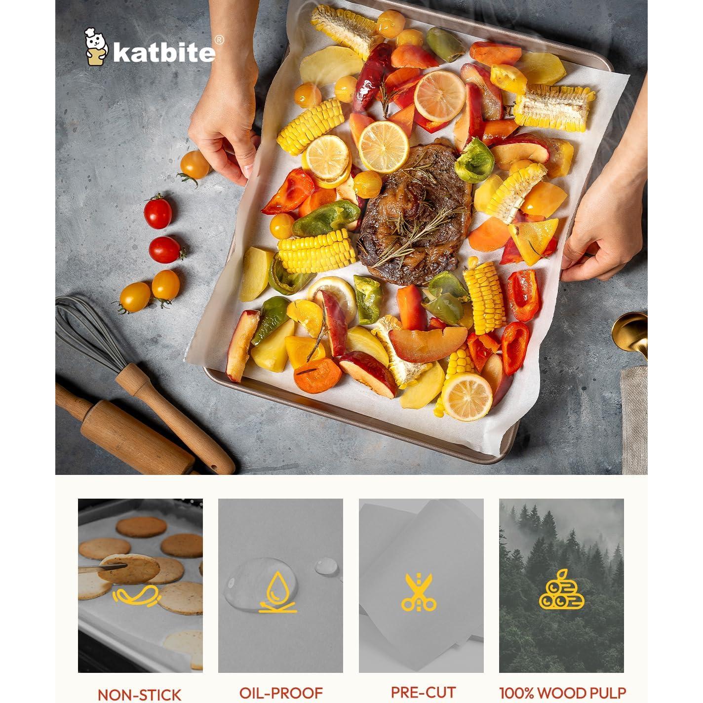 Hojas de Papel Pergamino Katbite 200 Pcs 23x33 cm Antiadhesivo