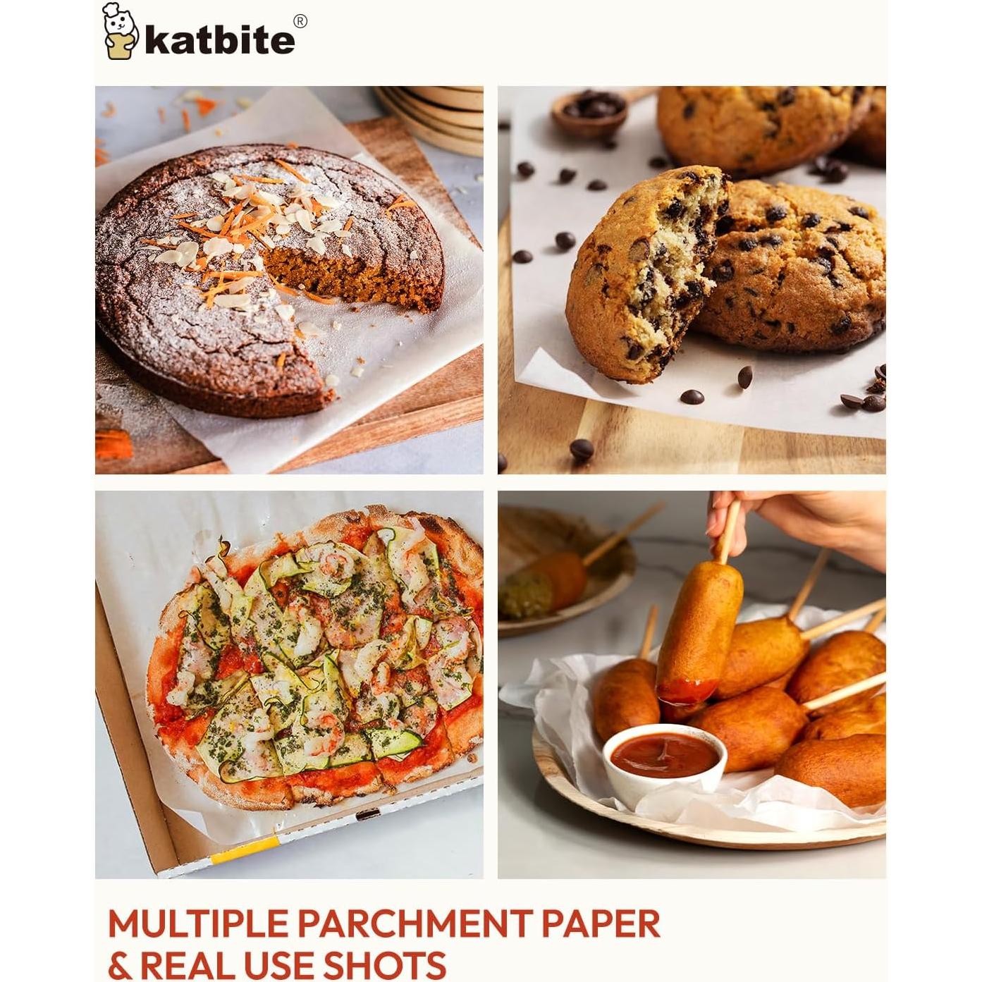 Hojas de Papel Pergamino Katbite 200 Pcs 23x33 cm Antiadhesivo