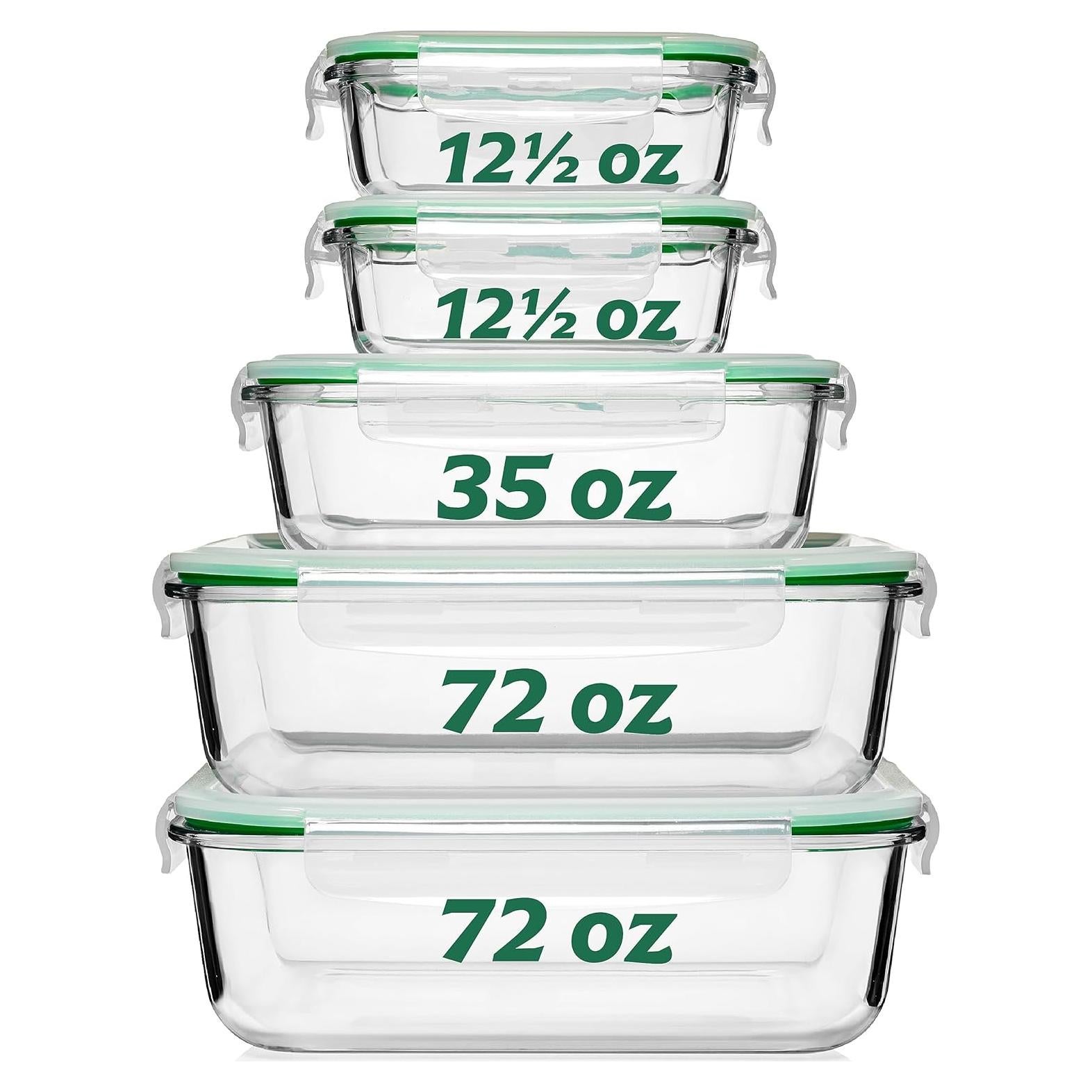 Set de Contenedores de Almacenamiento de Vidrio Fusion Gourmet 5 Pzas