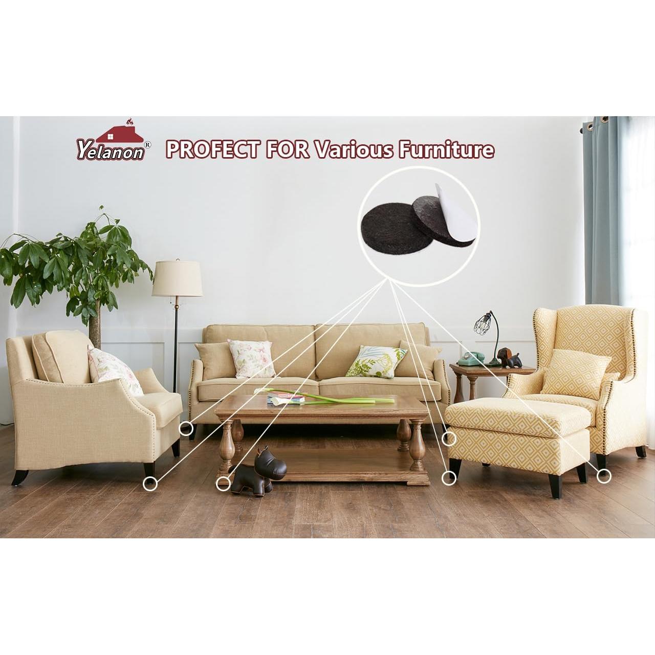 Almohadillas de Fieltro Yelanon 24 Pcs 6.4 oz para Muebles