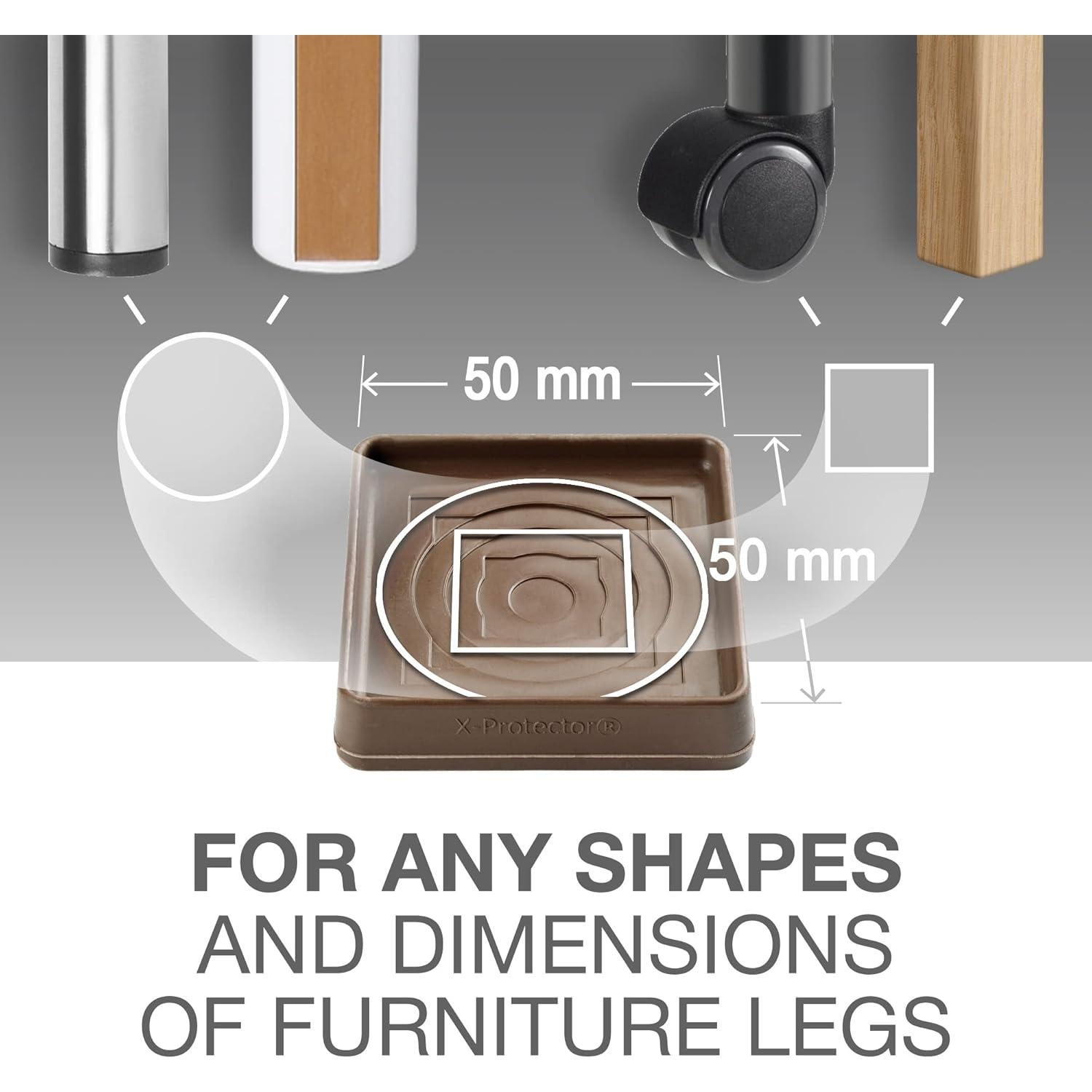 Tazas de Muebles X-PROTECTOR 4 PCS Goma Antideslizantes 5.08 cm