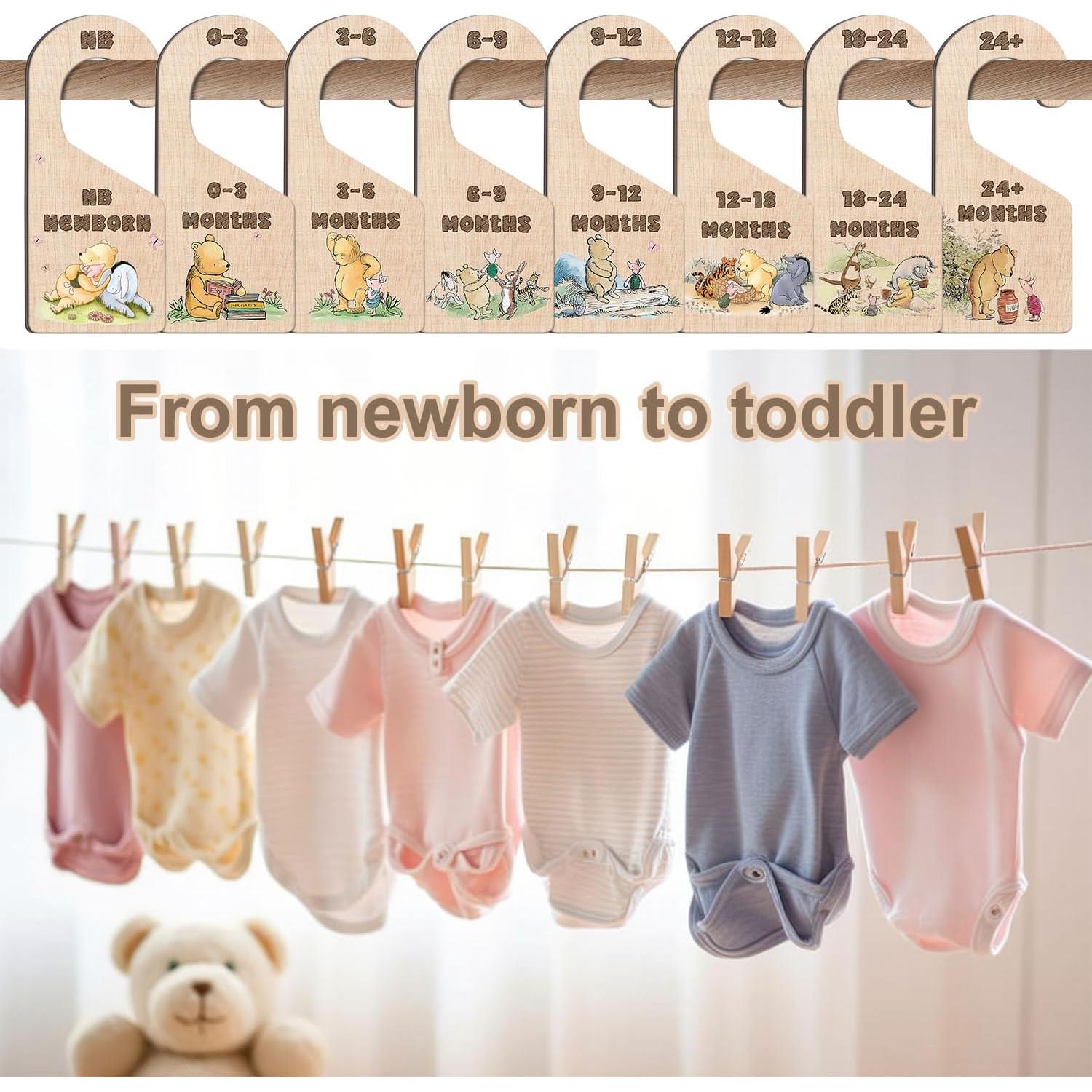8 Divisores de Closet para Bebés Hatzelou Winnie Pooh Beige