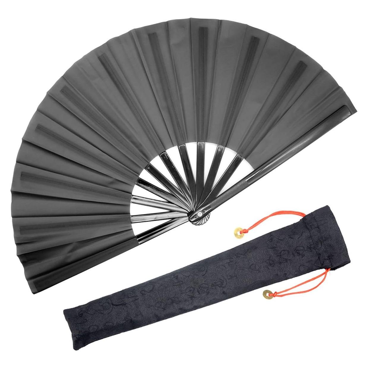 Abanico Plegable OMyTea Rave Clack Negro 33x64.8cm