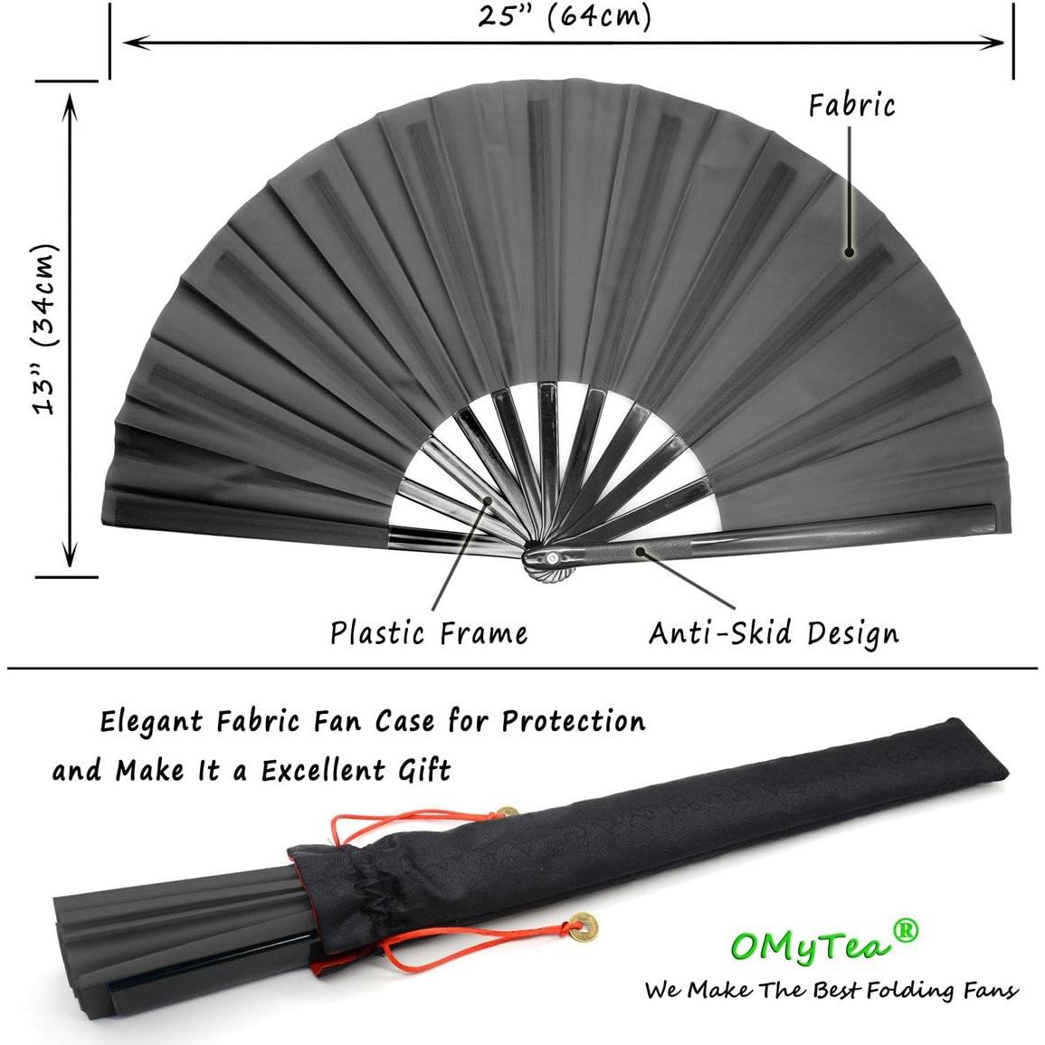 Abanico Plegable OMyTea Rave Clack Negro 33x64.8cm