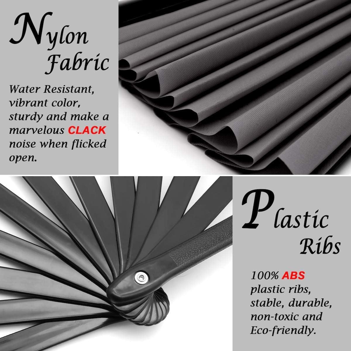 Abanico Plegable OMyTea Rave Clack Negro 33x64.8cm