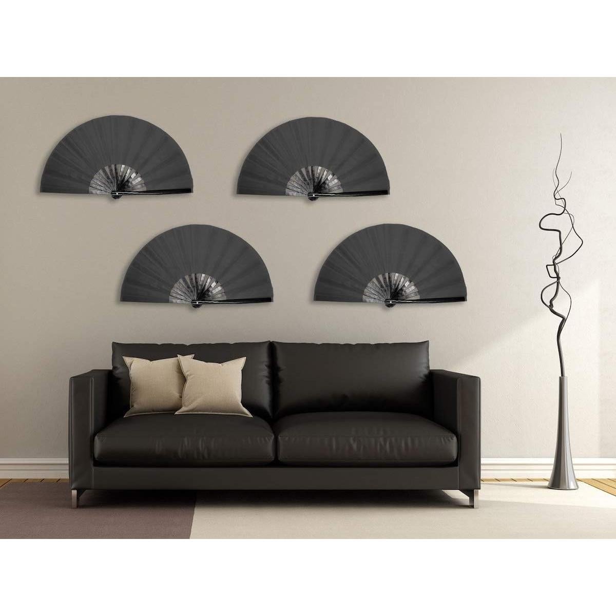 Abanico Plegable OMyTea Rave Clack Negro 33x64.8cm