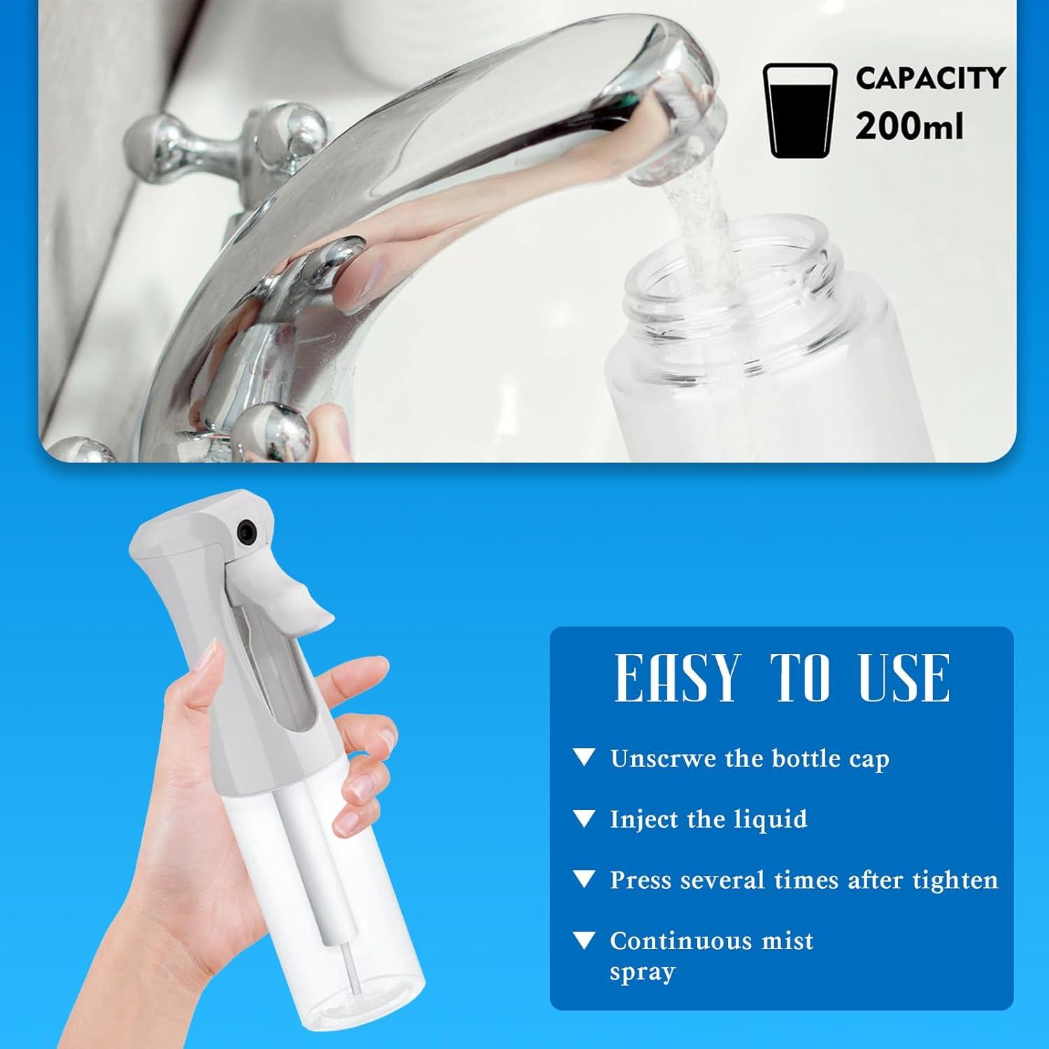 Eslcorri 2 Botellas Spray Continuo 200ml para Cabello y Belleza