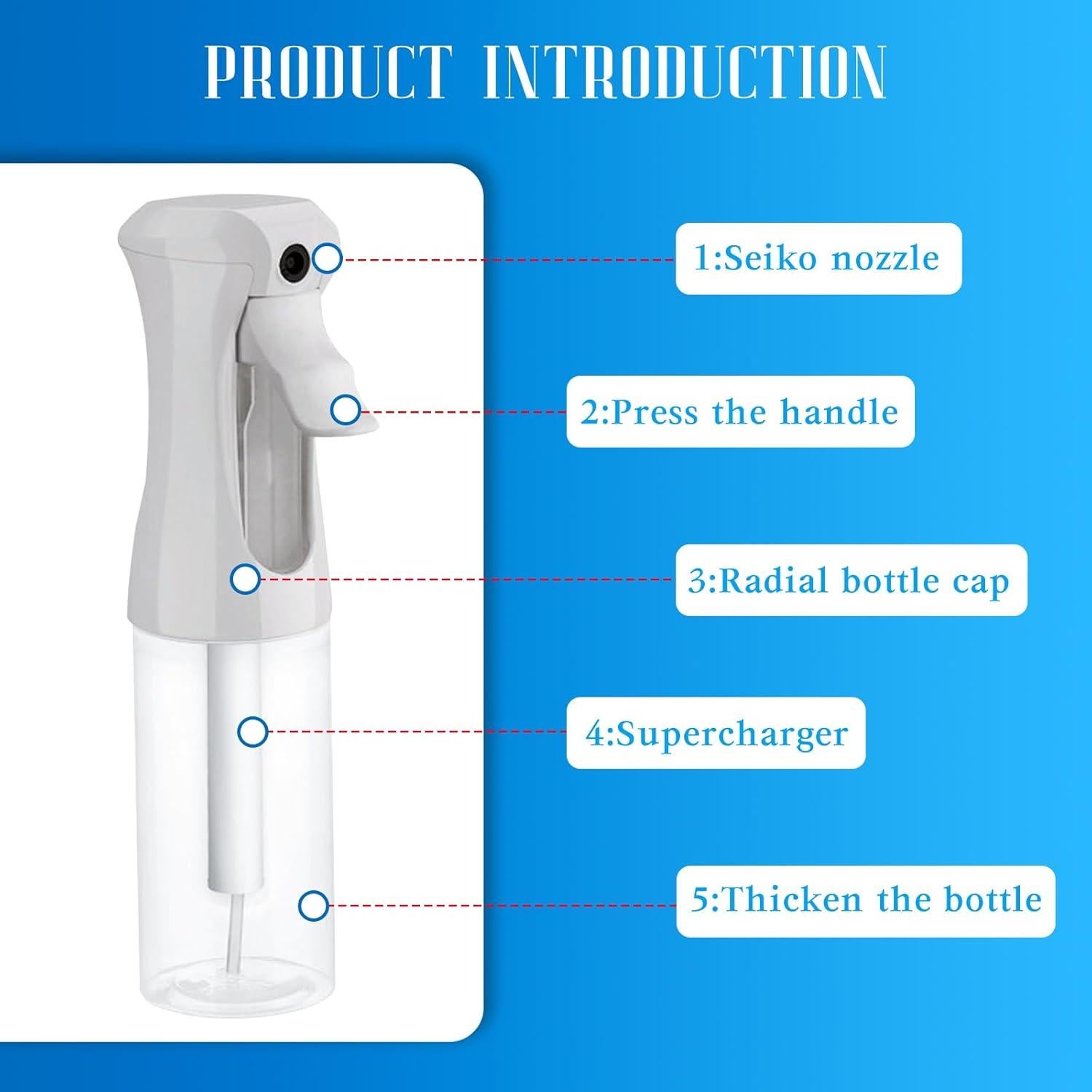 Eslcorri 2 Botellas Spray Continuo 200ml para Cabello y Belleza