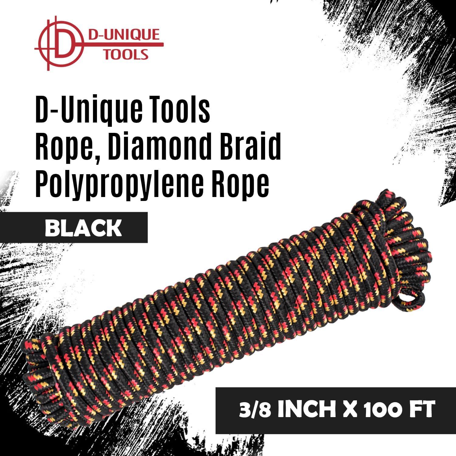 Cuerda trenzada de polipropileno D-Unique Tools 3/8" x 30.48m