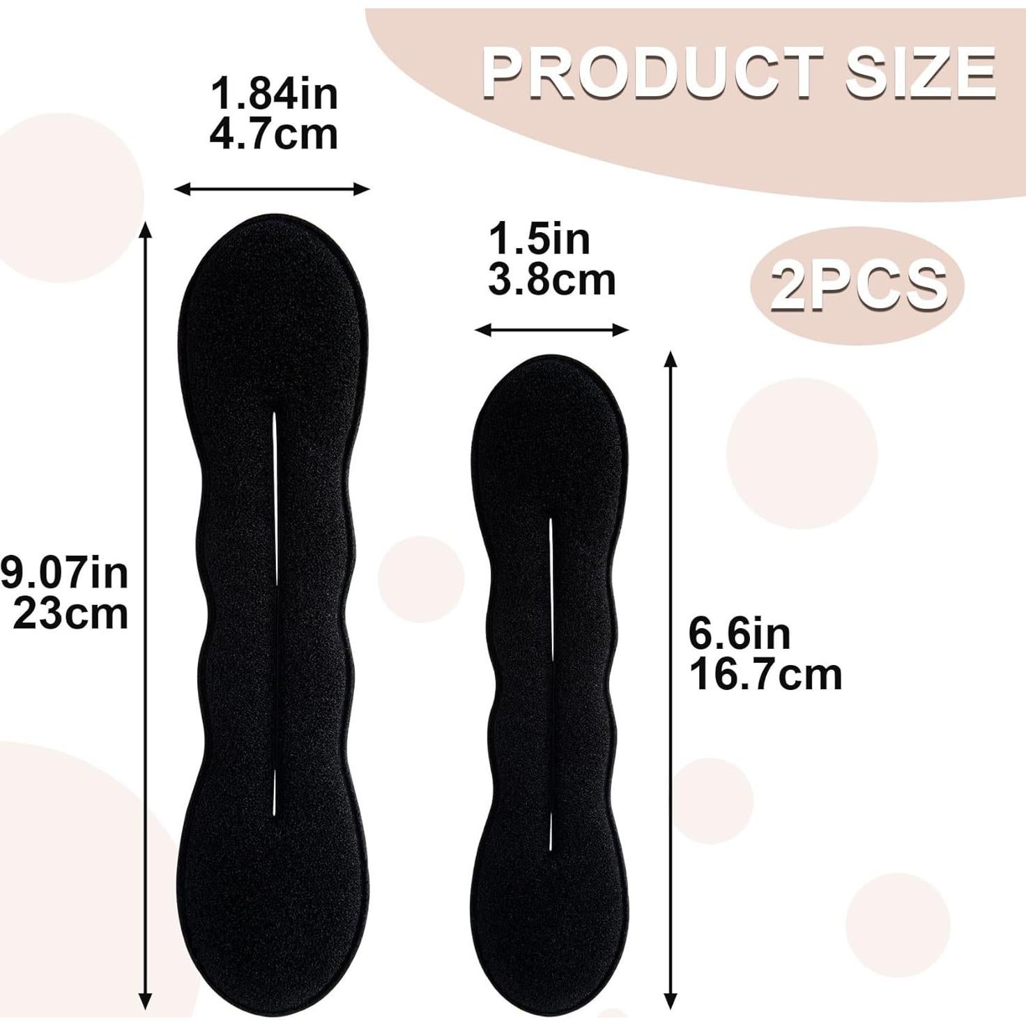 2 Esponjas Hacer Moño de Cabello SmallCat - Negro, 2 Tamaños