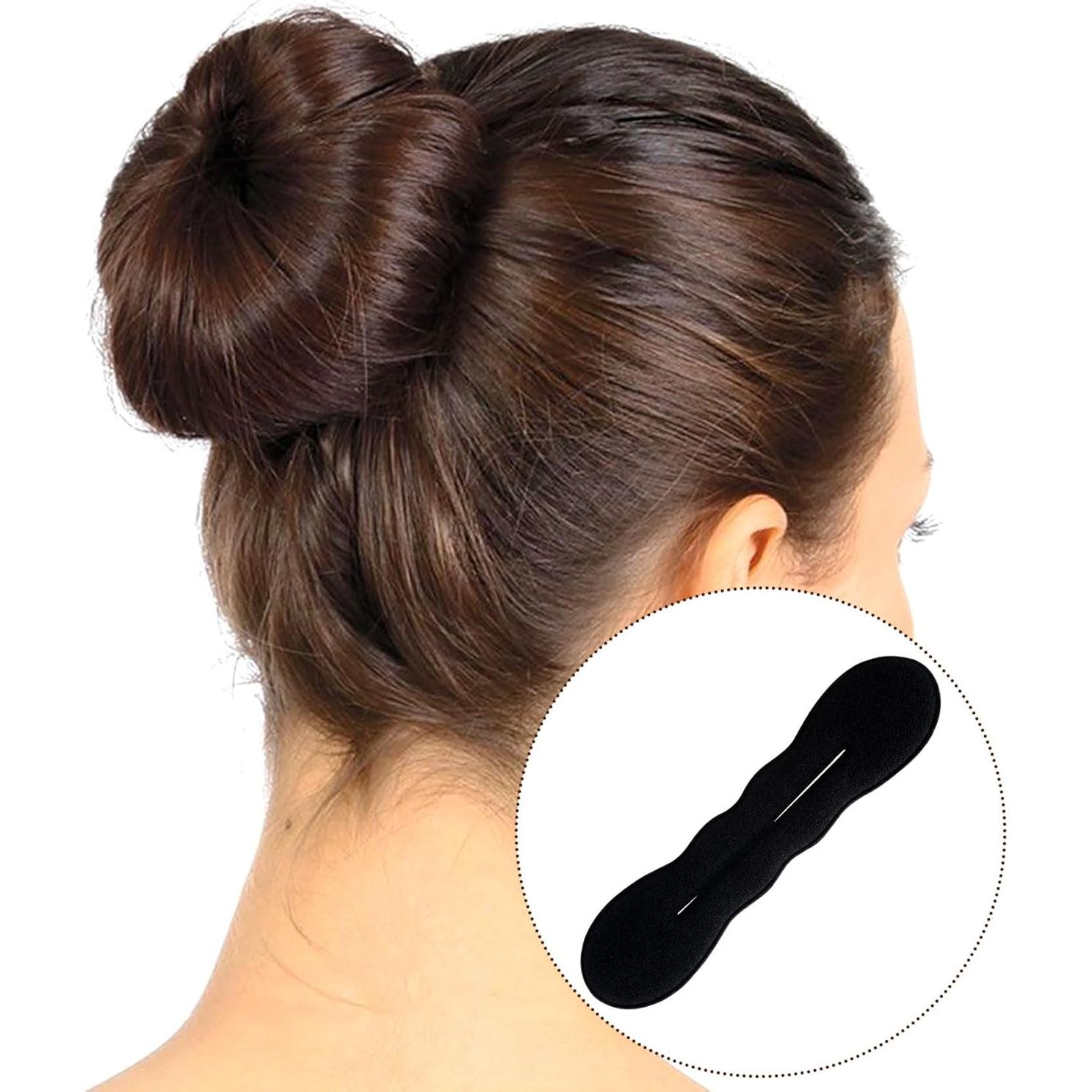 2 Esponjas Hacer Moño de Cabello SmallCat - Negro, 2 Tamaños