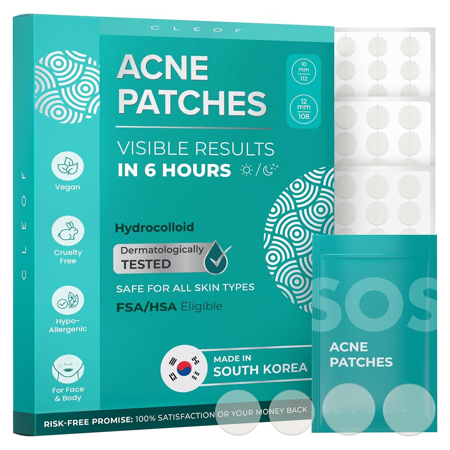 Parche Hidrocoloide para Acné CLEOF - 220 Unidades Vegano