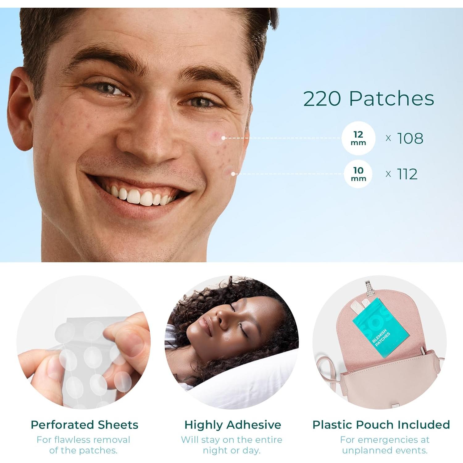 Parche Hidrocoloide para Acné CLEOF - 220 Unidades Vegano