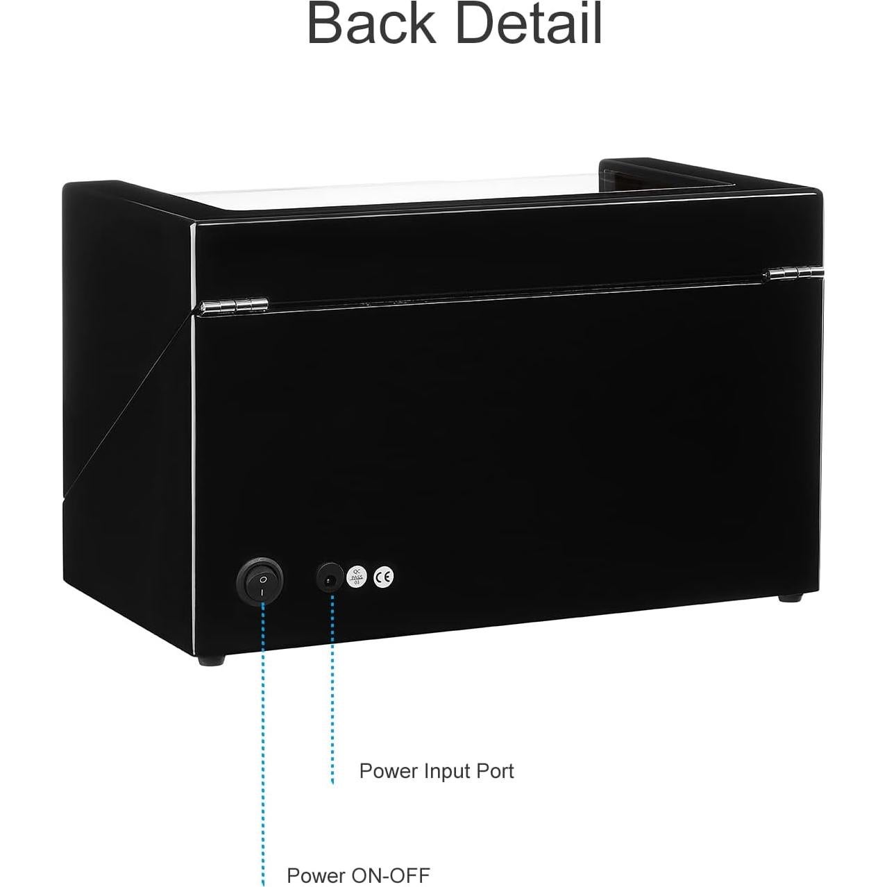 Enrollador de Relojes Automático 4 Unidades con LED Negro