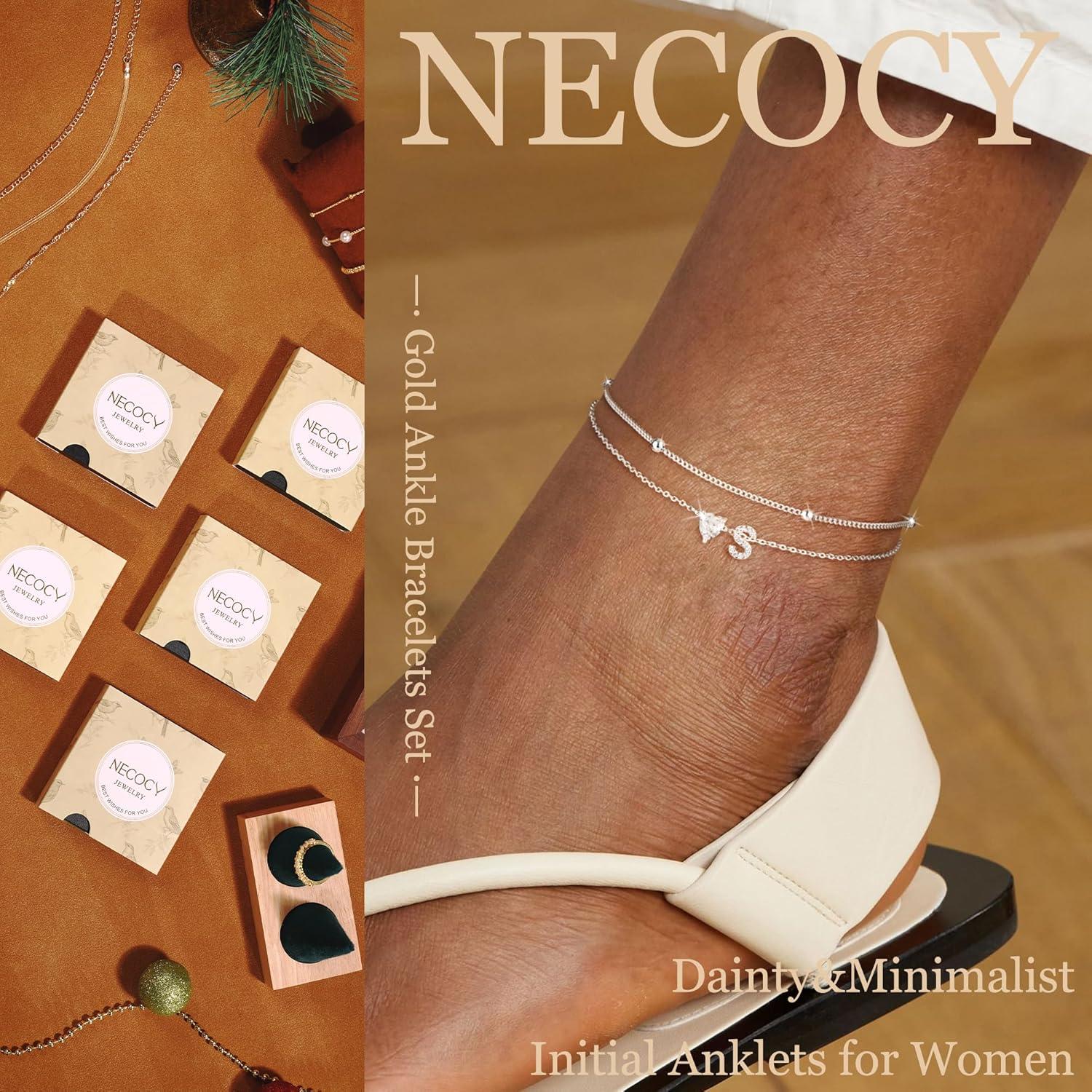 Tobilleras de Iniciales en Corazón de Plata para Mujeres