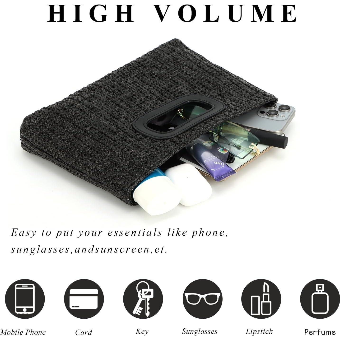 Bolso de Paja Fecialy para Mujeres - Tote Playa 30x14x47cm