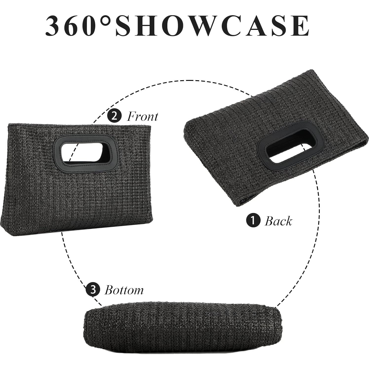 Bolso de Paja Fecialy para Mujeres - Tote Playa 30x14x47cm