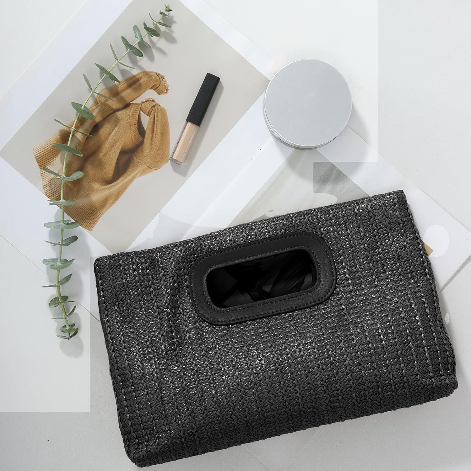 Bolso de Paja Fecialy para Mujeres - Tote Playa 30x14x47cm