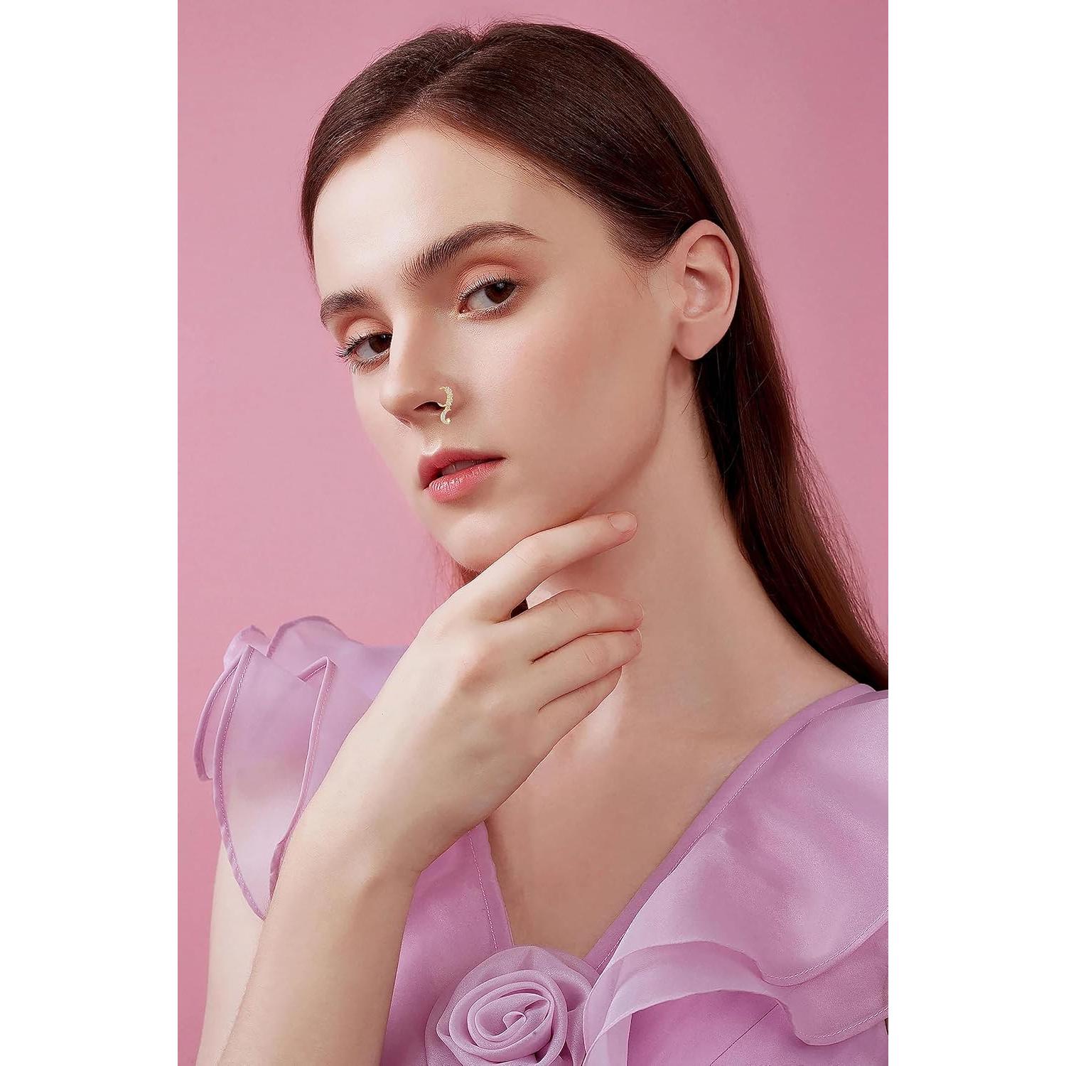 15PCS Anillos de Nariz Vegolita 20G Acero Inoxidable Hipoalergénico