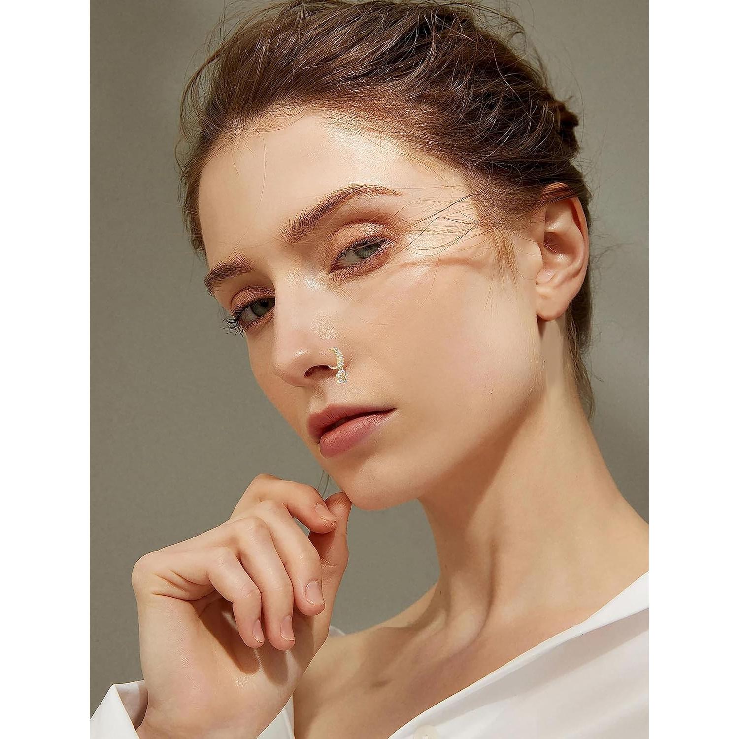 15PCS Anillos de Nariz Vegolita 20G Acero Inoxidable Hipoalergénico