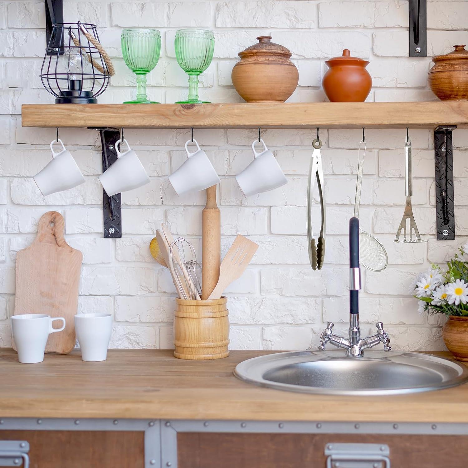 Ganchos de Tornillo RELBRO 3.81 cm Metal Negro 100 Pcs