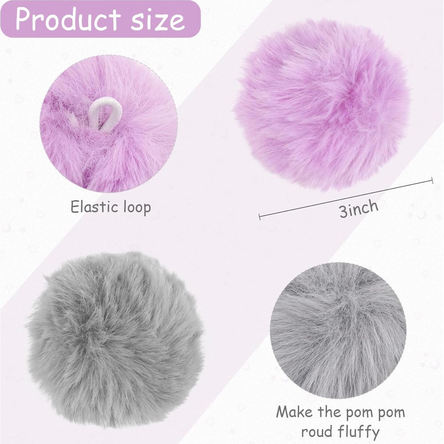 26 Pompones de Piel Sintética BBGifts 8.1 cm para Manualidades