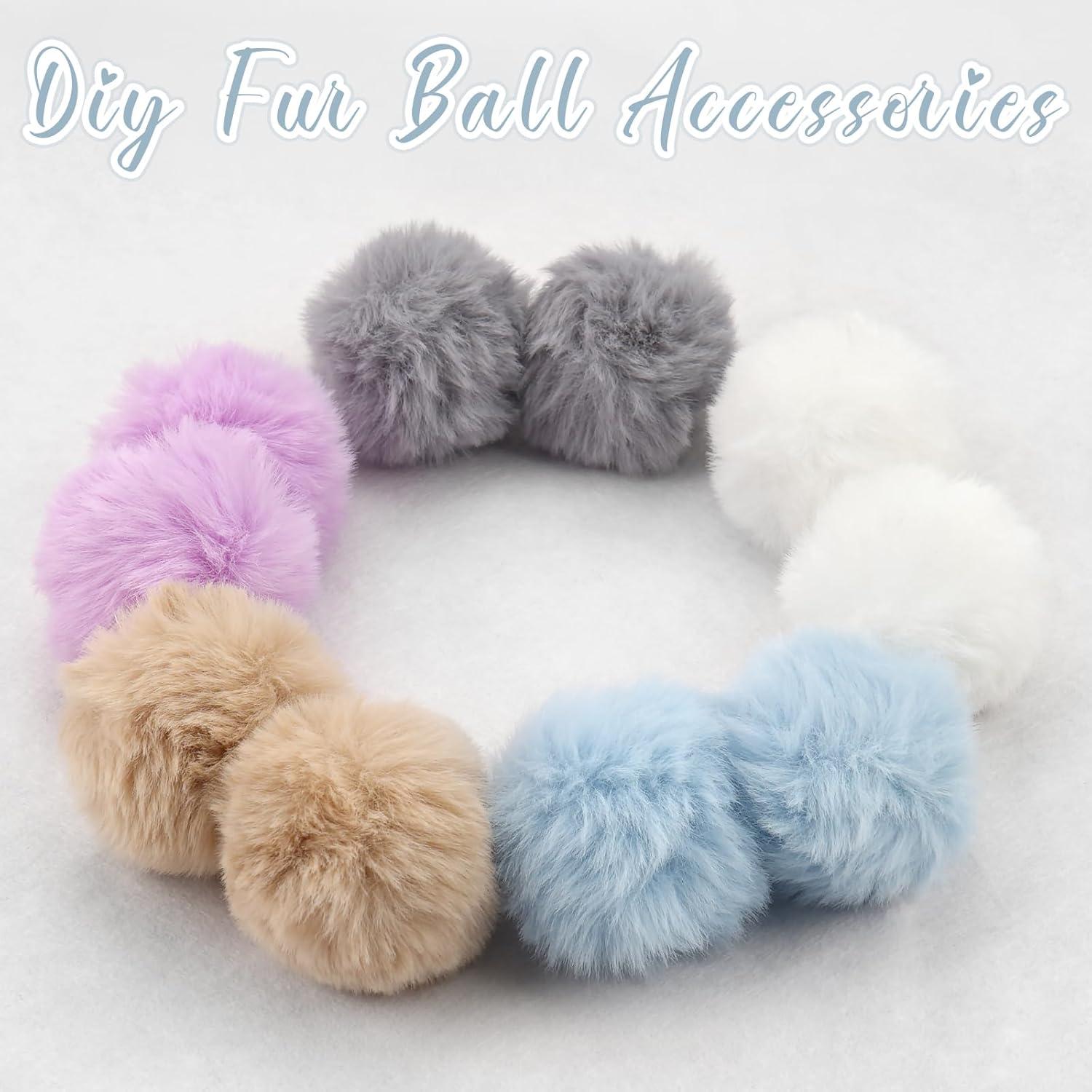 26 Pompones de Piel Sintética BBGifts 8.1 cm para Manualidades