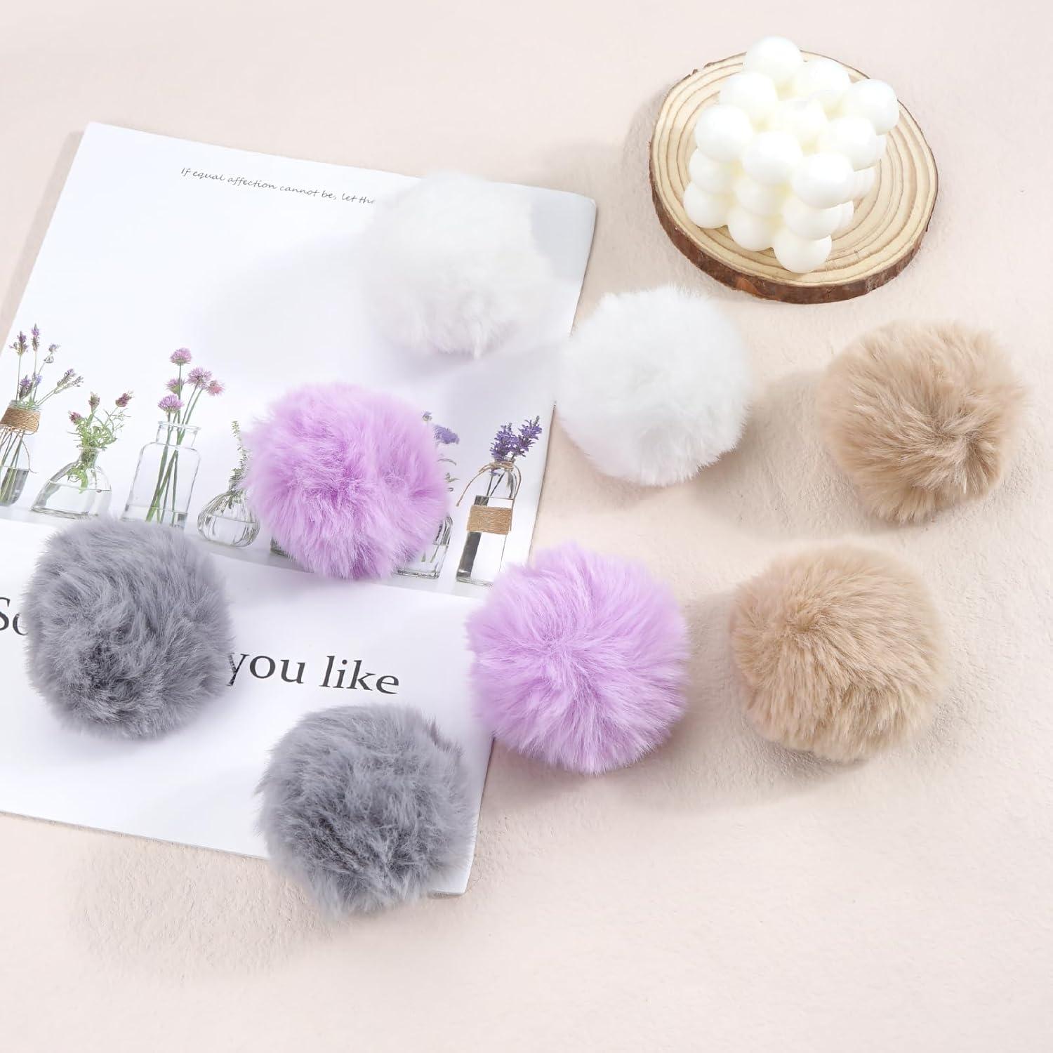 26 Pompones de Piel Sintética BBGifts 8.1 cm para Manualidades