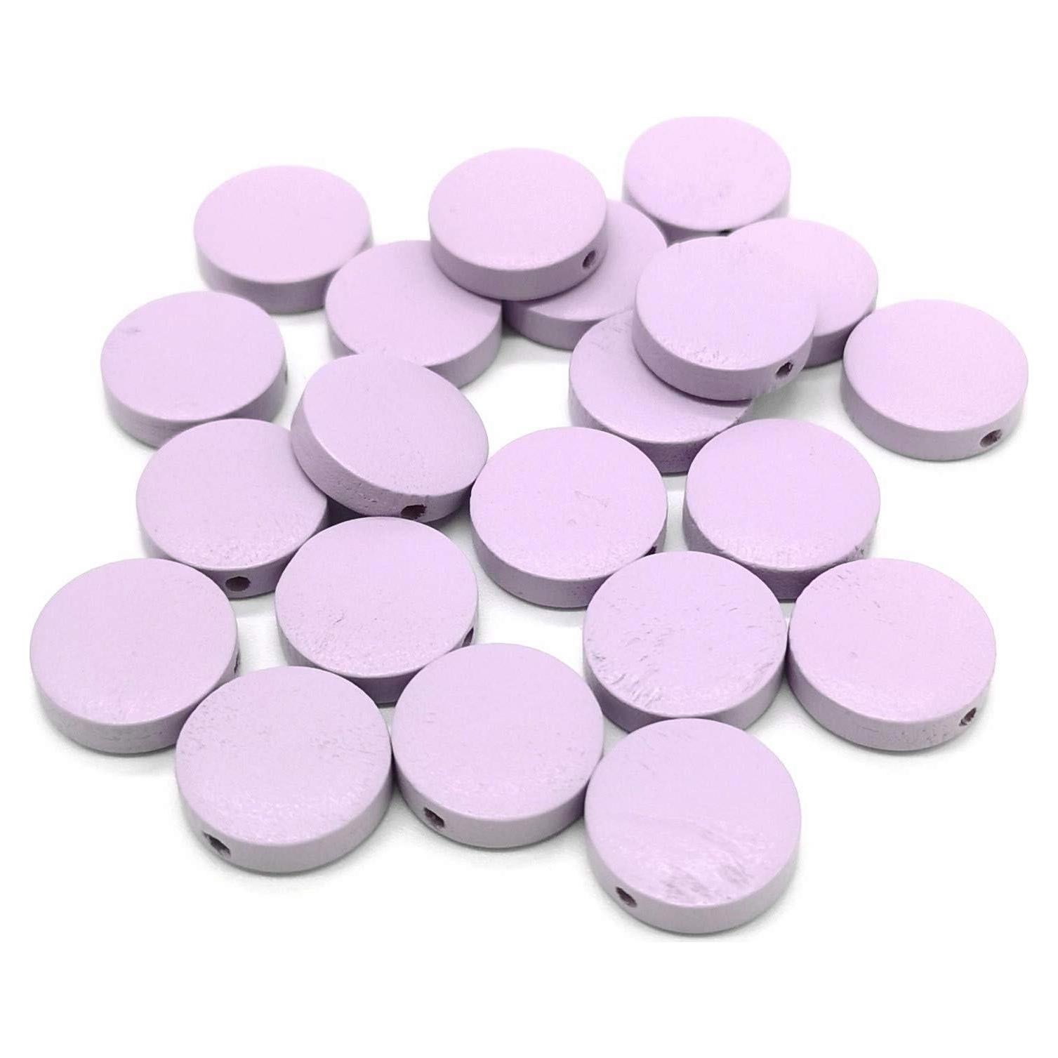 120 Discos de Madera Planos MSCFTFB para Joyería DIY 3 cm Púrpura