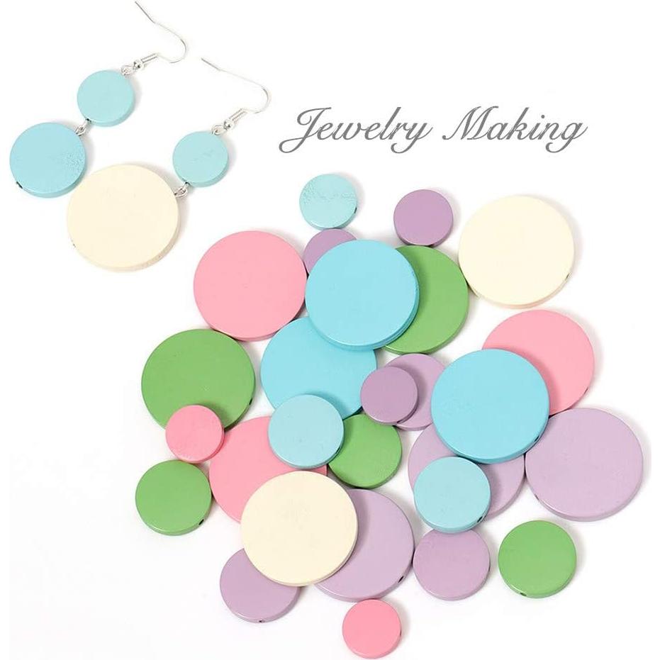 120 Discos de Madera Planos MSCFTFB para Joyería DIY 3 cm Púrpura
