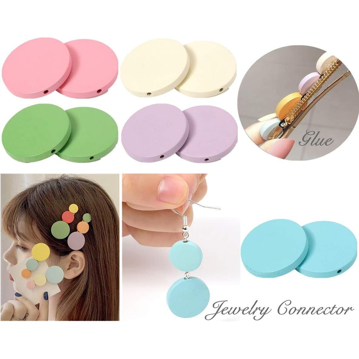 120 Discos de Madera Planos MSCFTFB para Joyería DIY 3 cm Púrpura