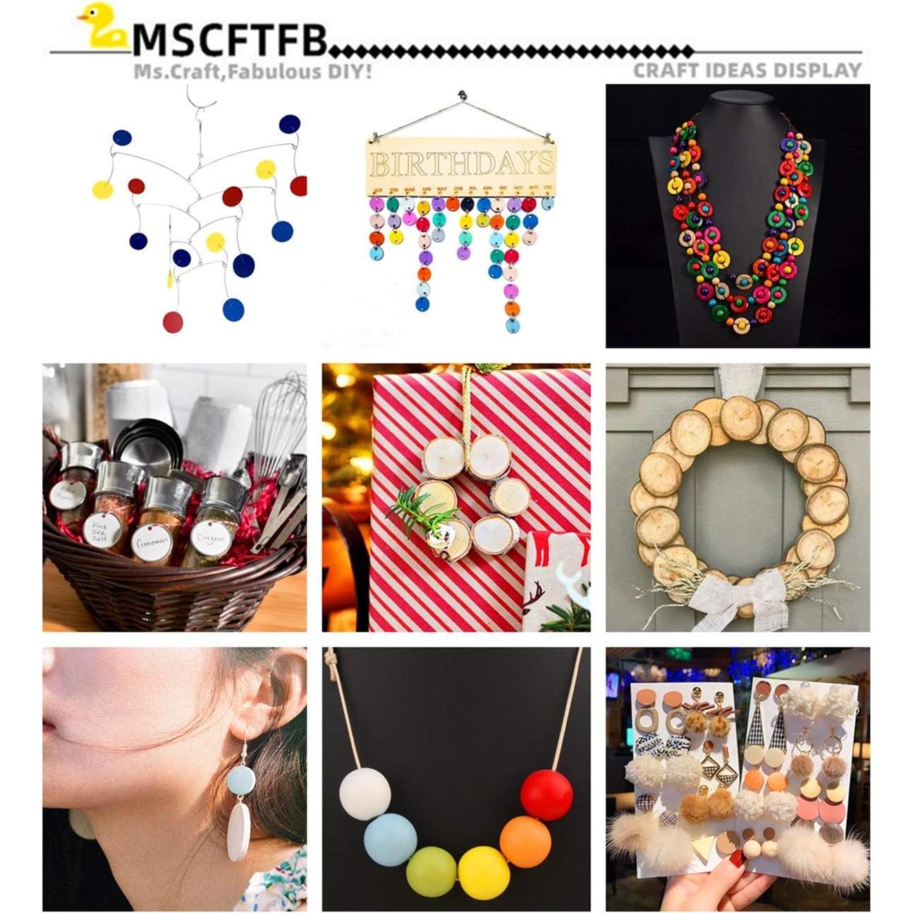 120 Discos de Madera Planos MSCFTFB para Joyería DIY 3 cm Púrpura