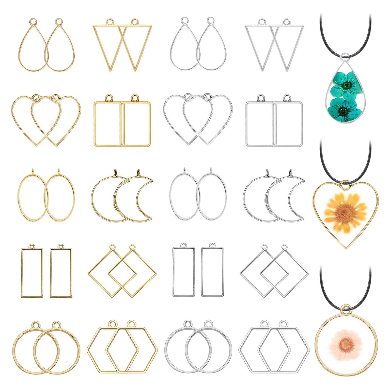 40 Colgantes Abiertos Oubaka para Joyería en 2 Colores y 10 Estilos