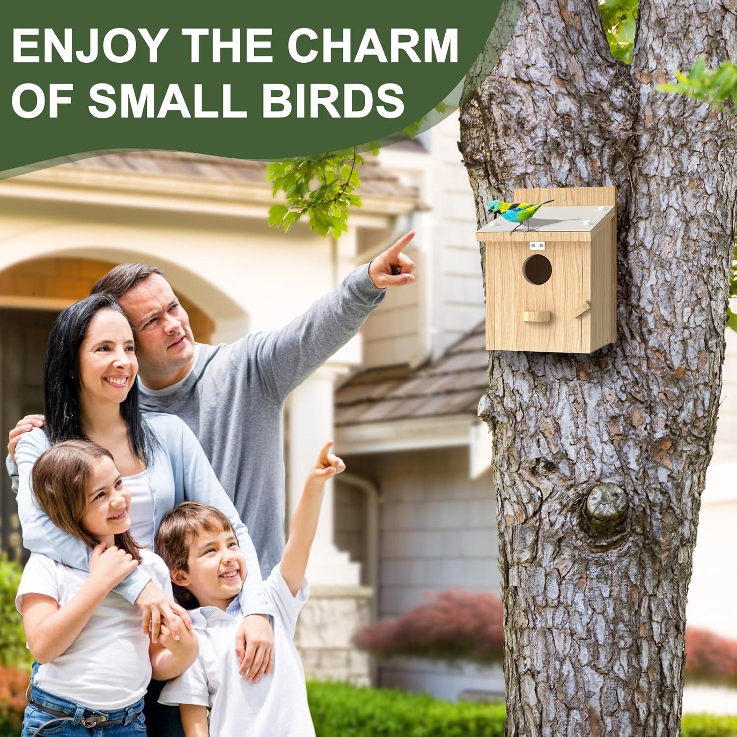 Casa para Aves Chuiendi de Madera Impermeable 15x15x21.8 cm