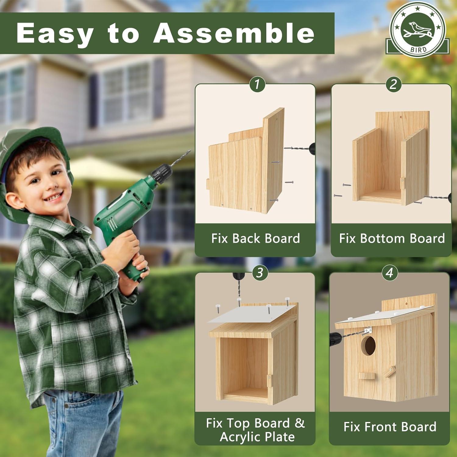 Casa para Aves Chuiendi de Madera Impermeable 15x15x21.8 cm