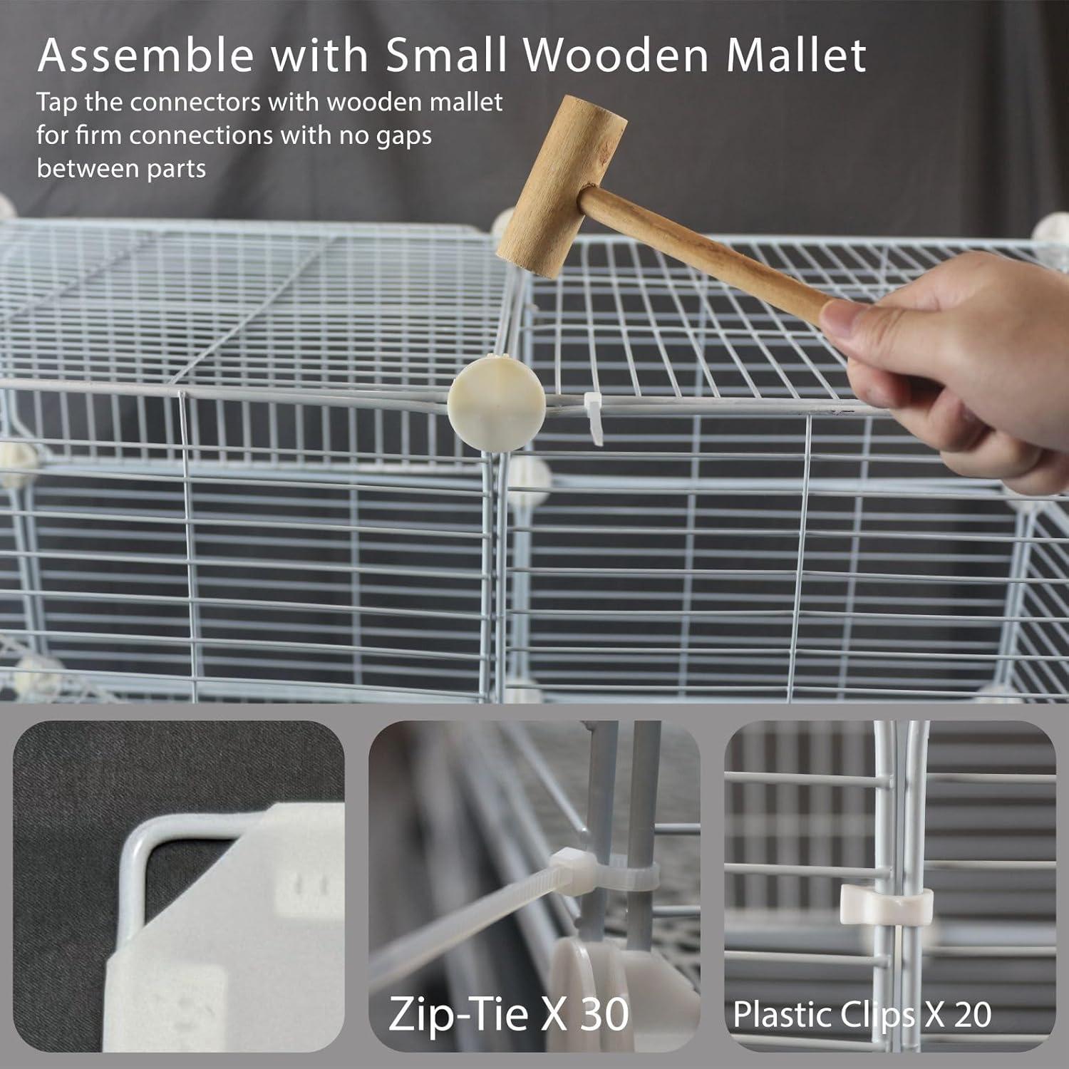 Jaula para Cobayas STILLCOVE 75x39x66 cm con Bandejas Extraíbles