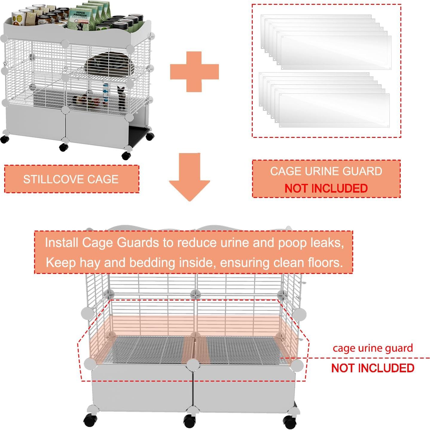 Jaula para Cobayas STILLCOVE 75x39x66 cm con Bandejas Extraíbles