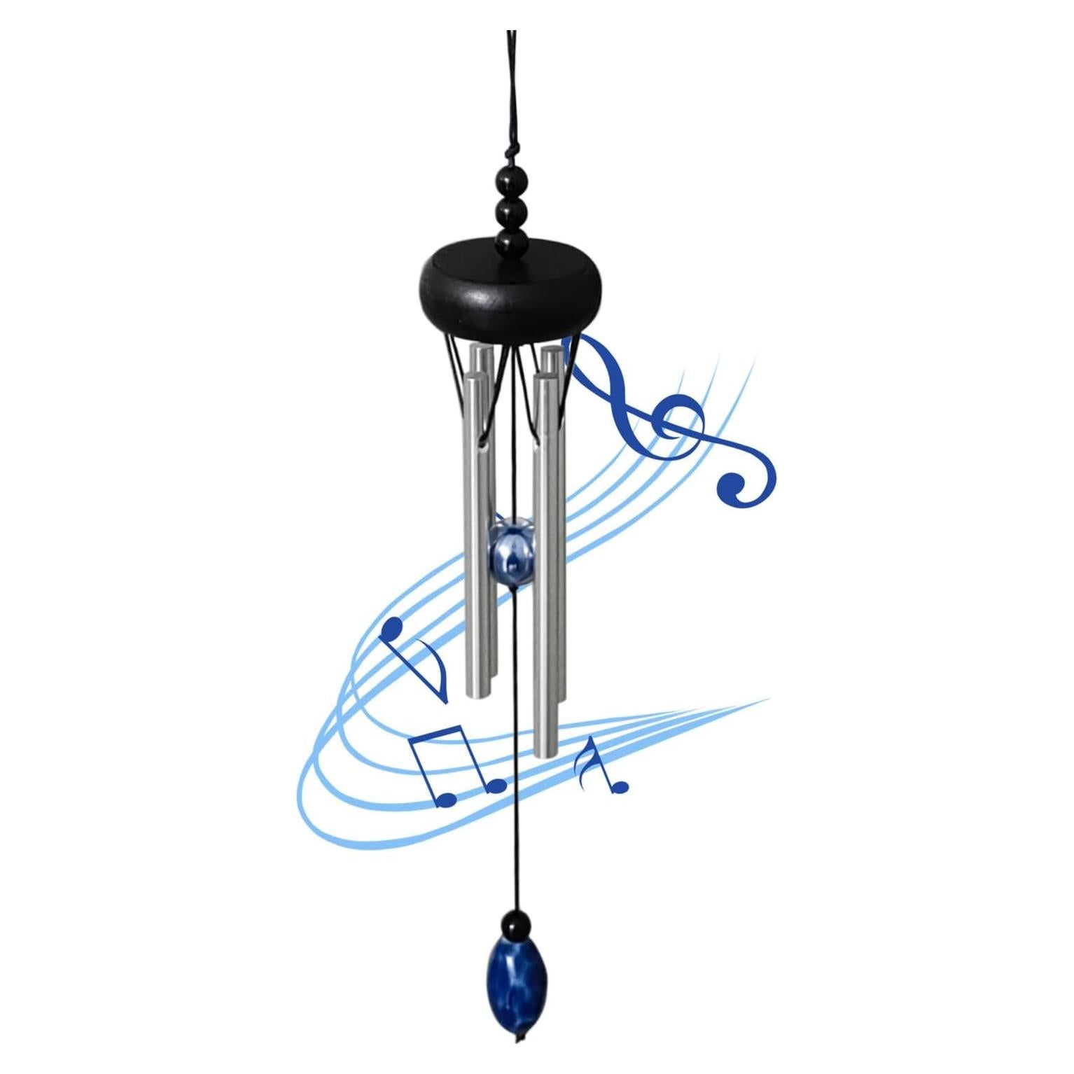 Carillón de Viento Mini QIPAN Negro 29.21 cm para Interior y Exterior