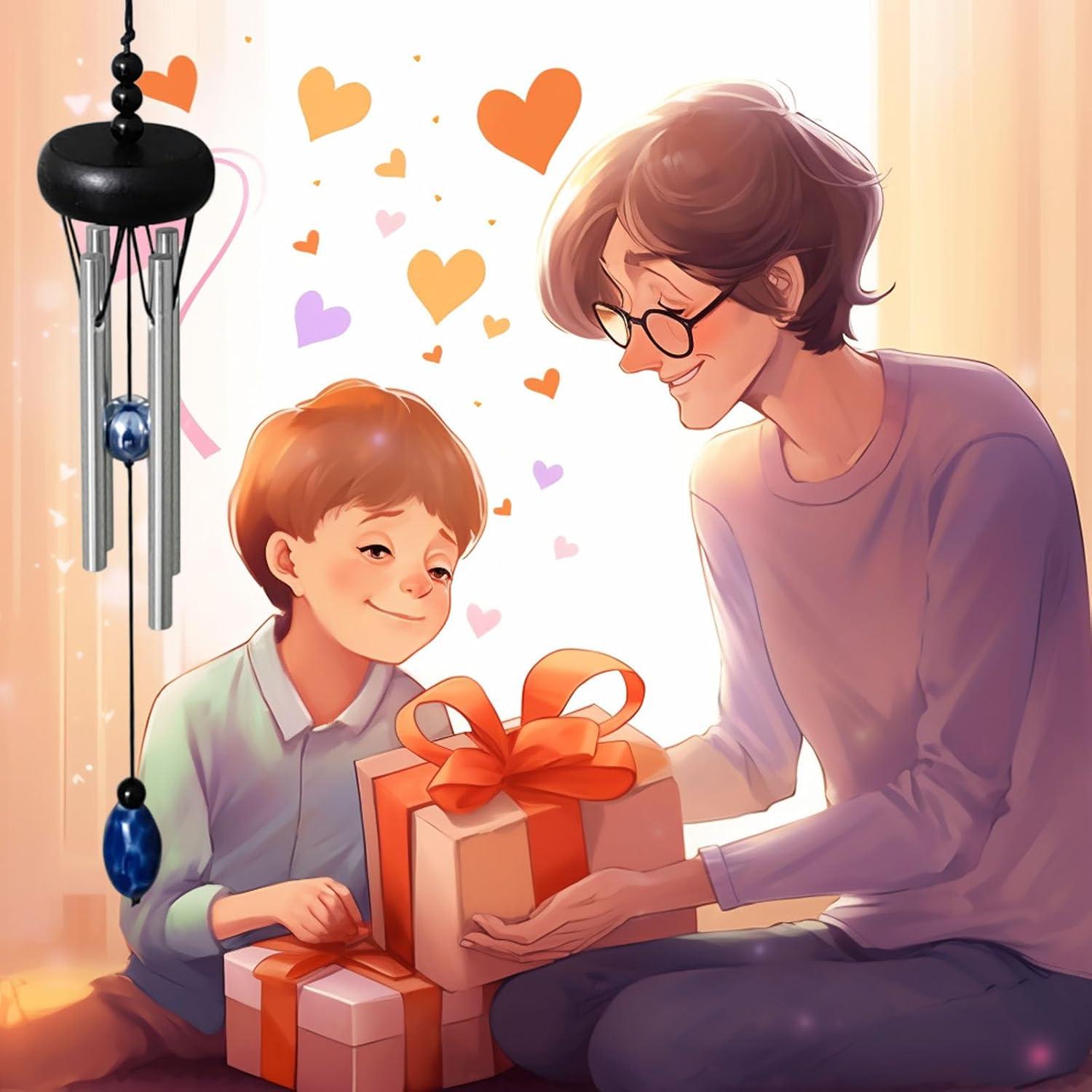 Carillón de Viento Mini QIPAN Negro 29.21 cm para Interior y Exterior