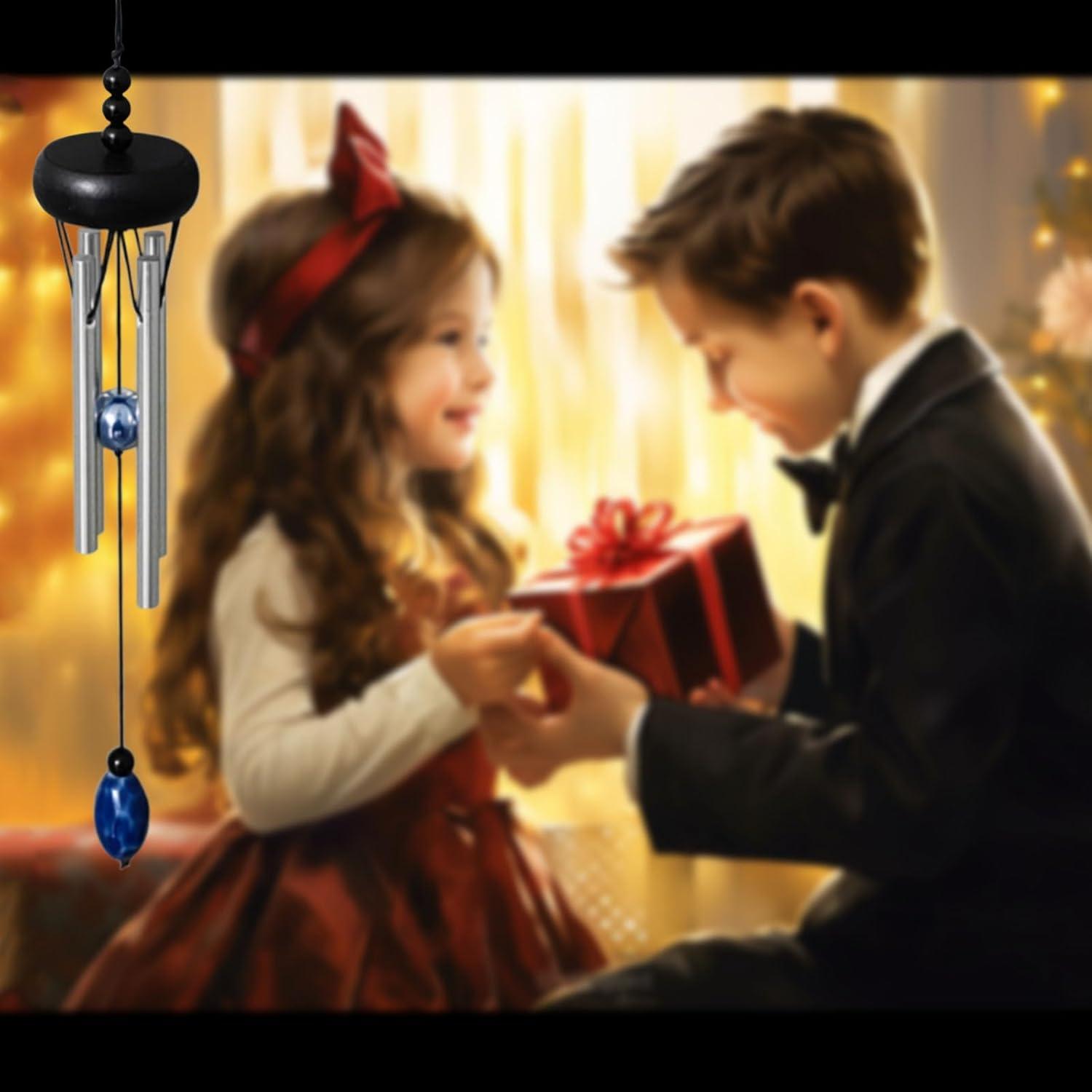 Carillón de Viento Mini QIPAN Negro 29.21 cm para Interior y Exterior