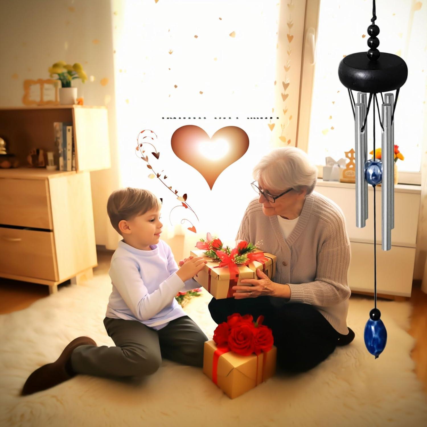 Carillón de Viento Mini QIPAN Negro 29.21 cm para Interior y Exterior