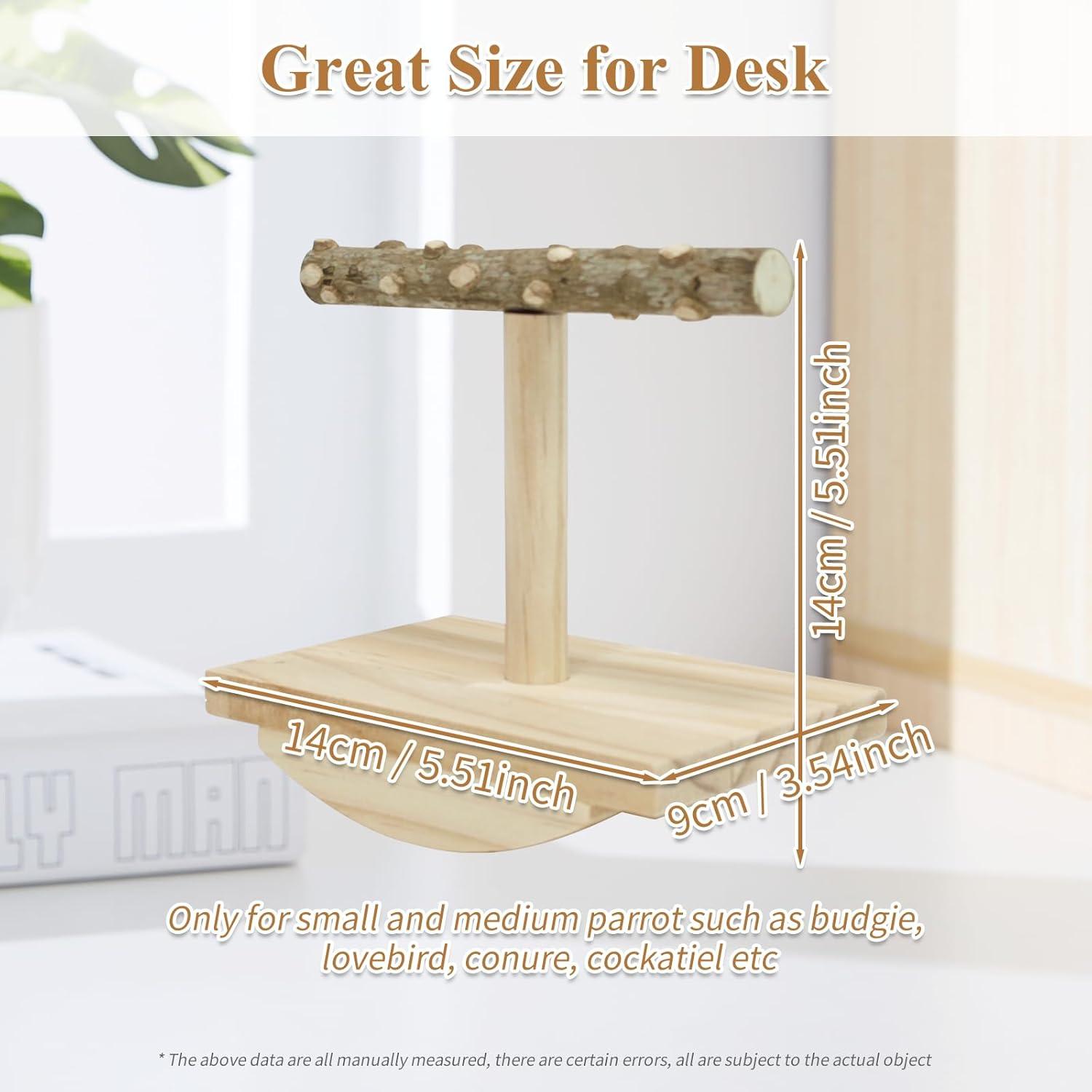 Soporte de Percha para Aves Eeaivnm Pequeño Madera Natural