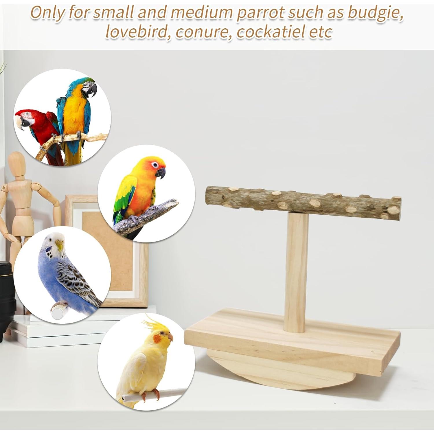 Soporte de Percha para Aves Eeaivnm Pequeño Madera Natural