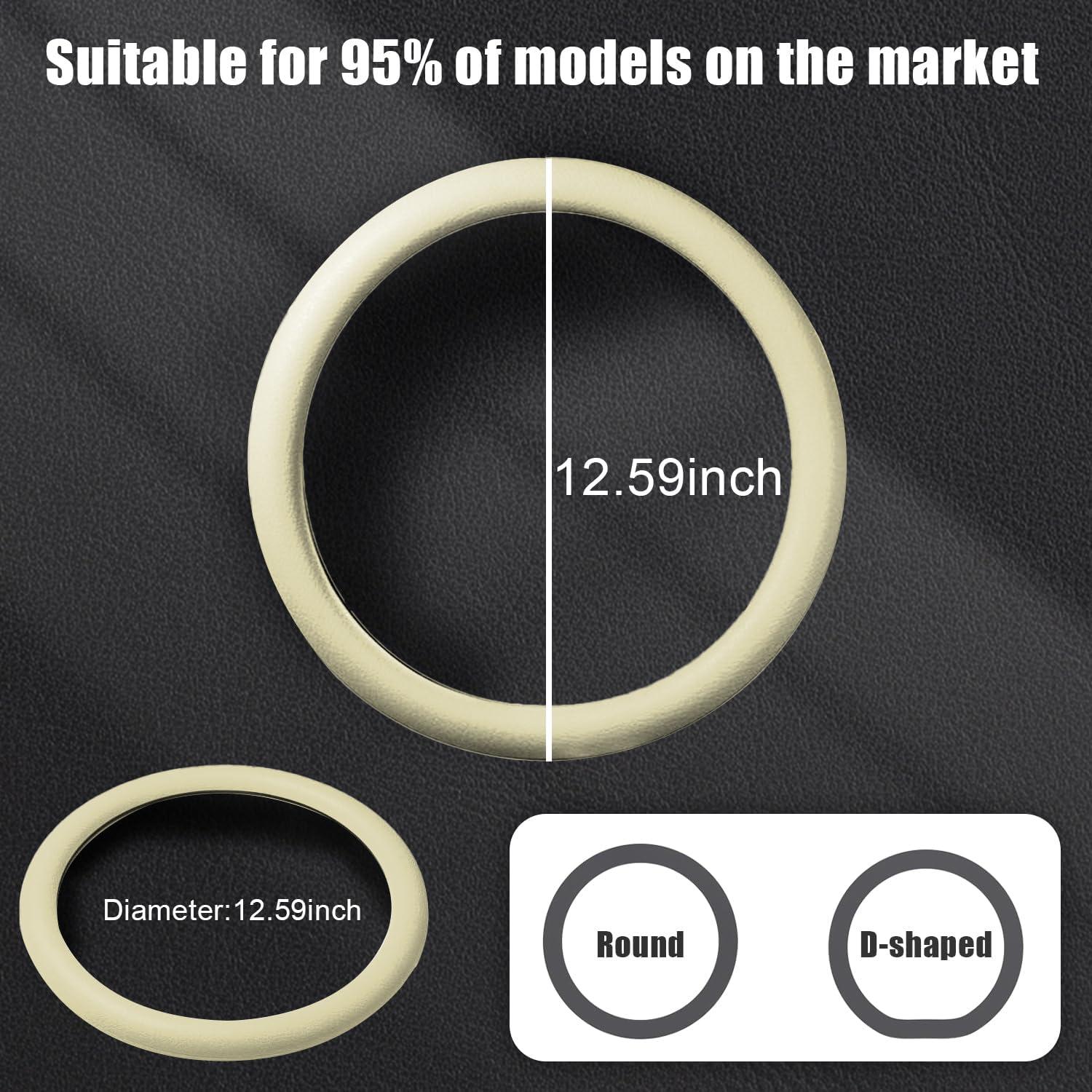 Cubierta de Volante JDDRY Beige Universal Antideslizante 36.83-38.1 cm