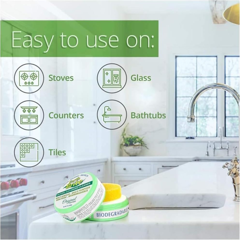 Limpiador Multiusos Earth Brite - 2 Barras de Arcilla Natural