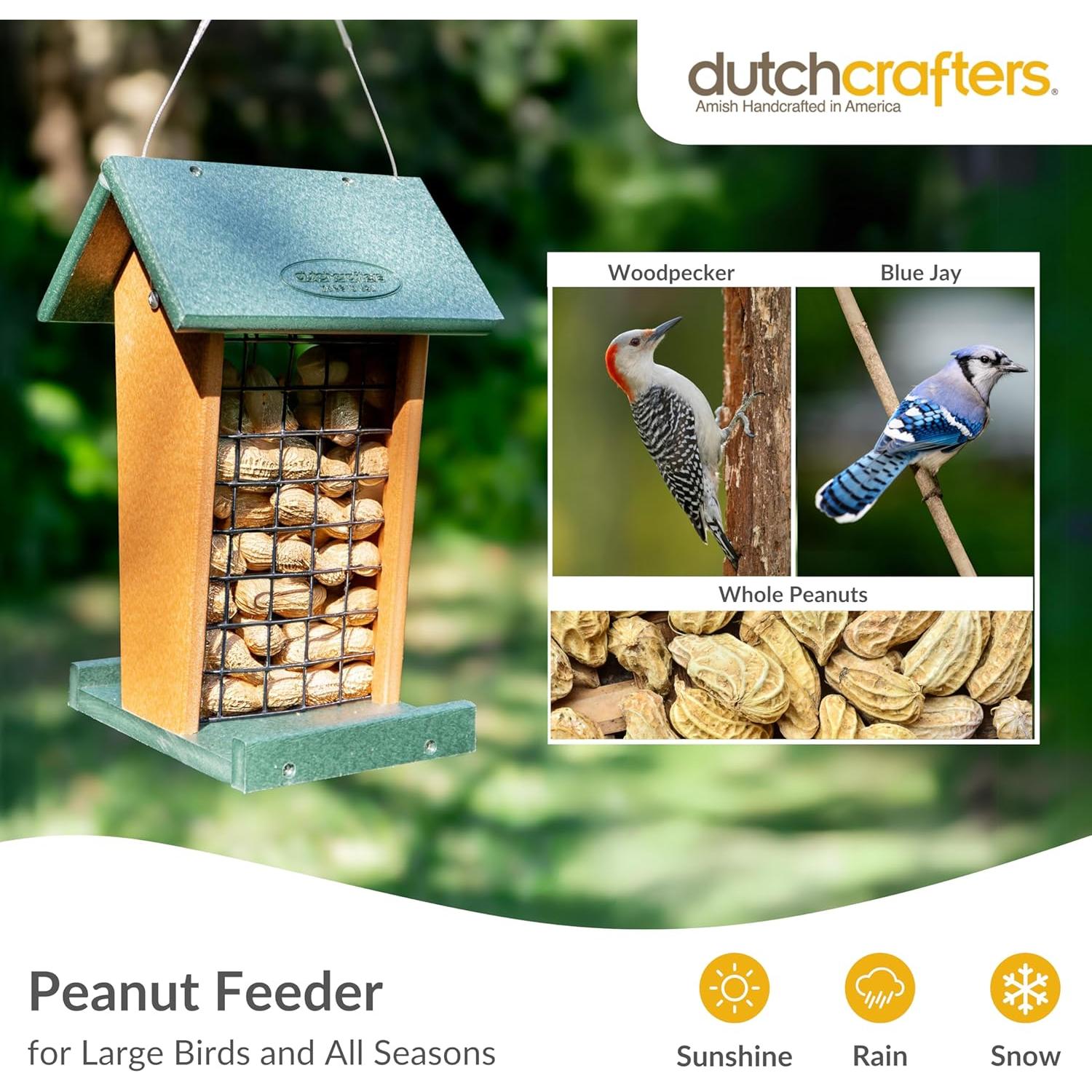 Comedero colgante para aves grandes DutchCrafters - Cacahuetes
