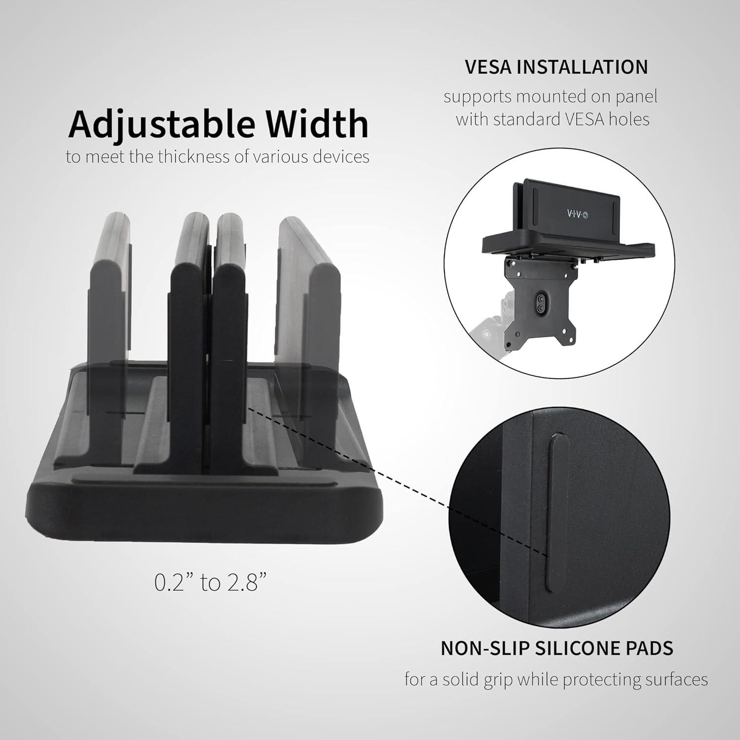 Soporte VIVO para Mini PC Ajustable VESA 2,99 kg Negro