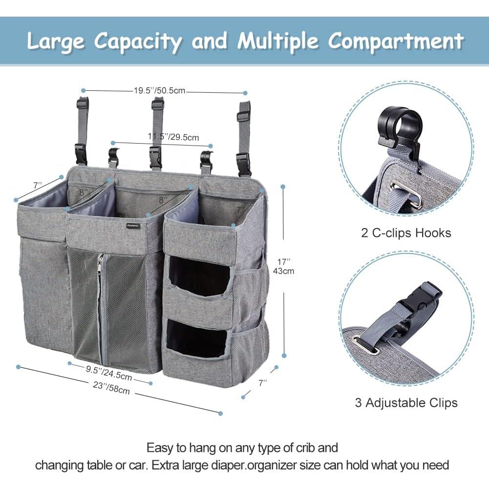 Caddy Colgante para Pañales Clearworld XL Gris - Organizador Bebé