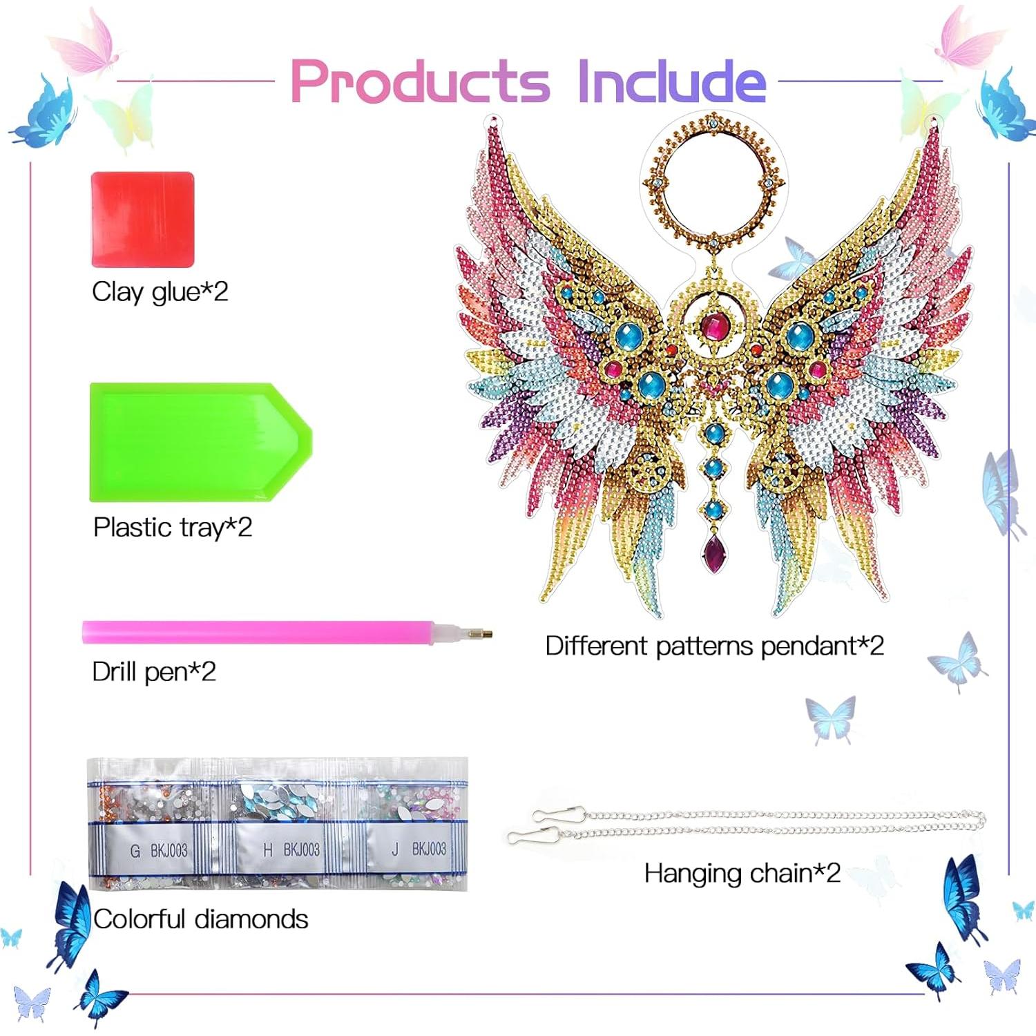 Kit de Pintura de Diamante Scettar 2 Piezas Alas de Ángel